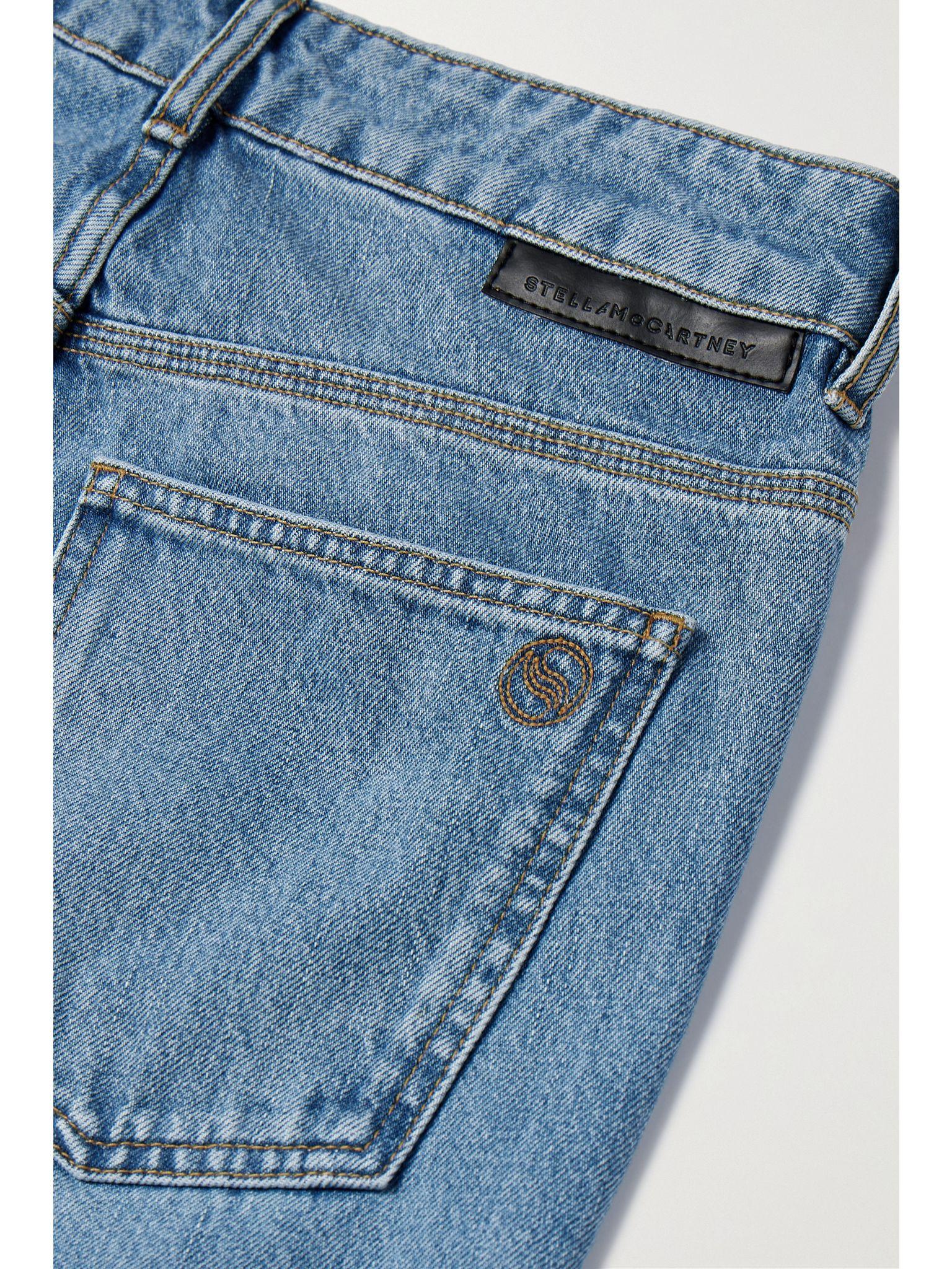 + NET SUSTAIN Iconic chain-embellished high-rise flared jeans Blue - 6