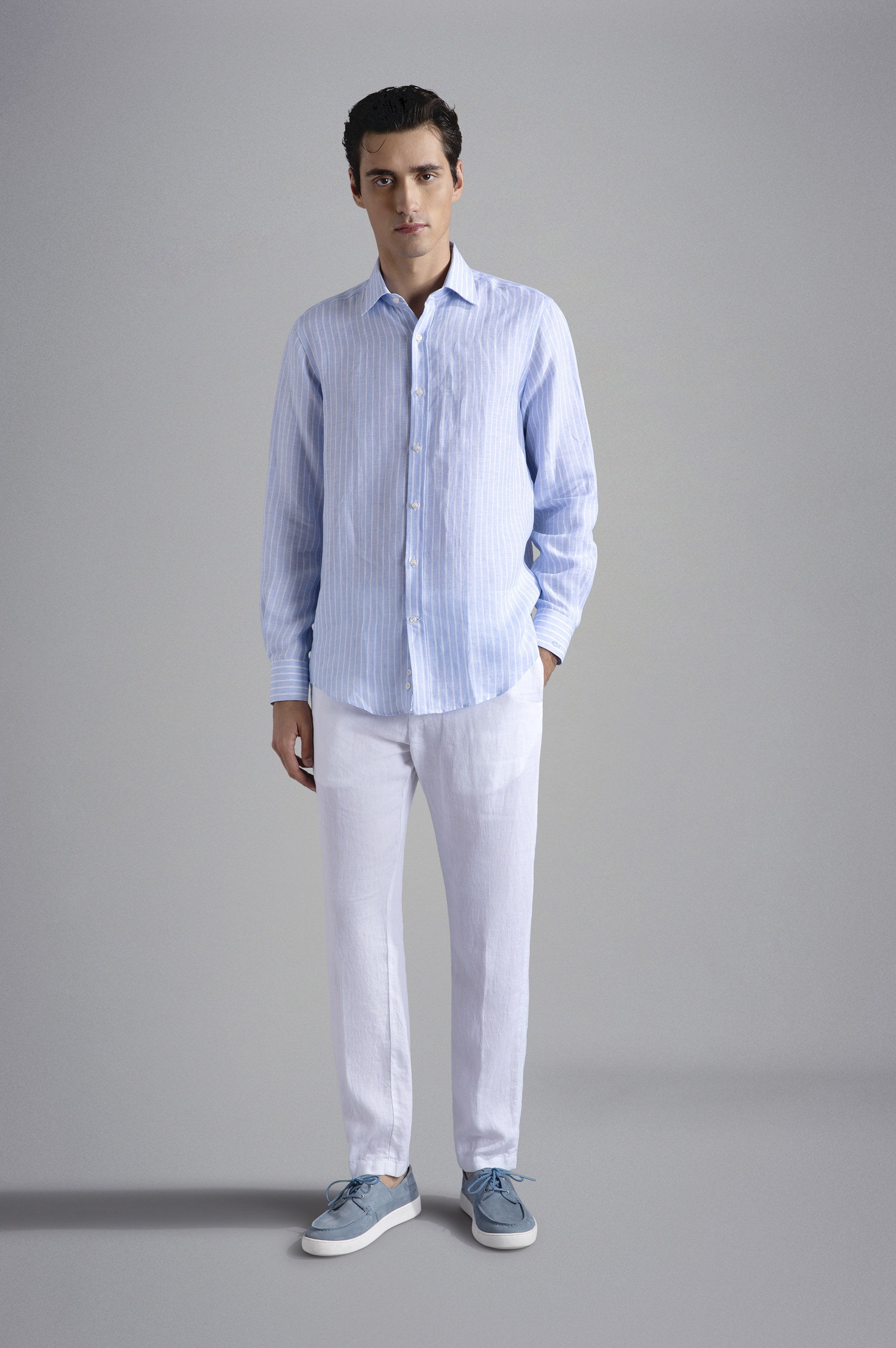LINEN CHINO TROUSERS - 3