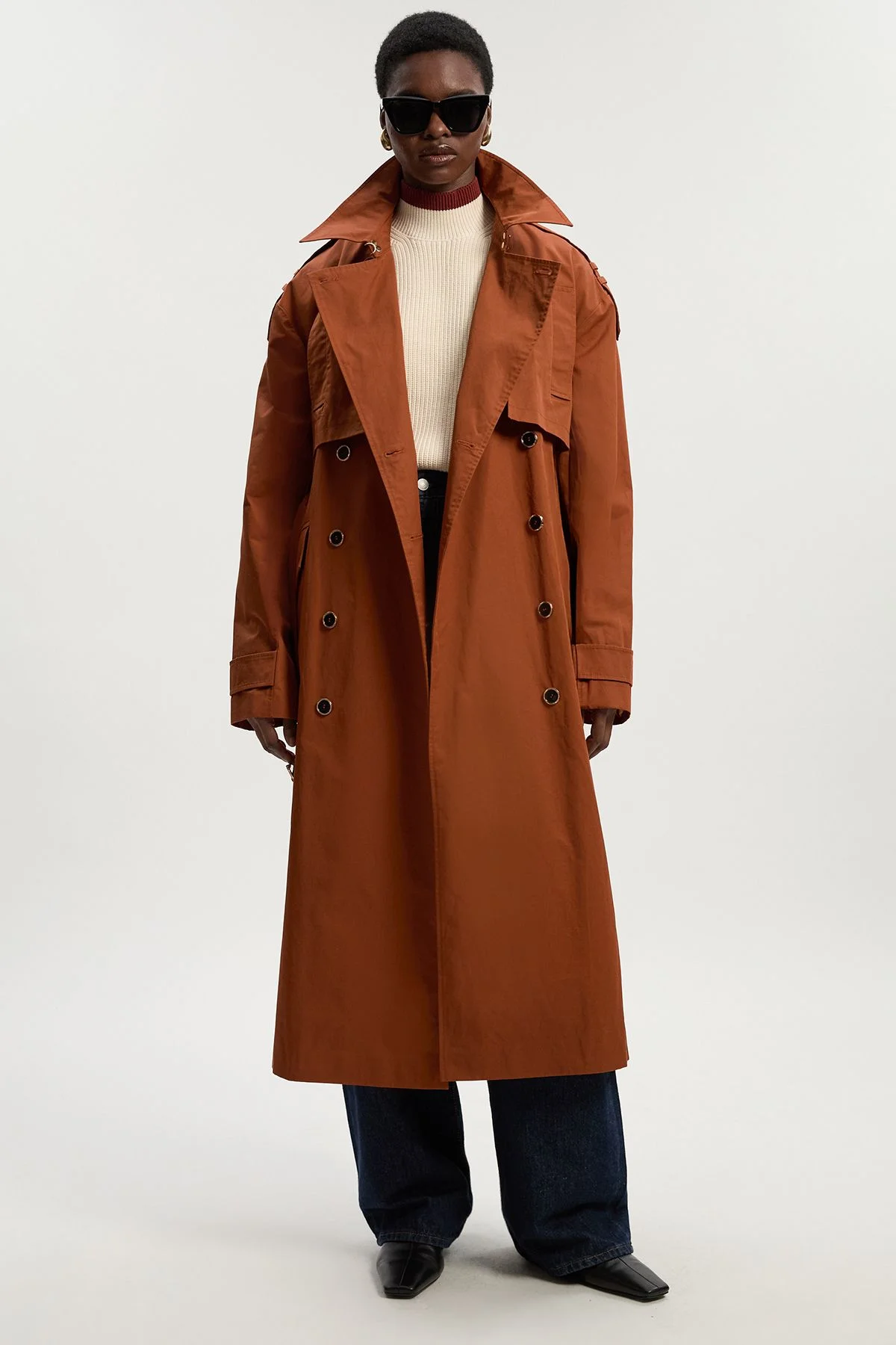 Relaxed Polished Trench Coat - 1