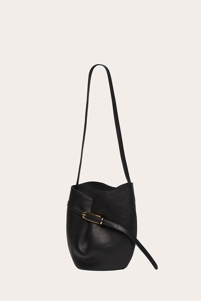 BELTED BUCKET BAG BLACK - 3