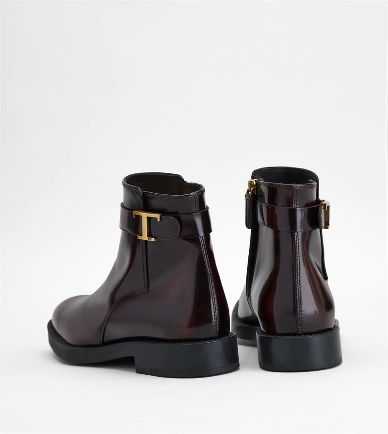 TIMELESS ANKLE BOOTS IN LEATHER - BURGUNDY 3