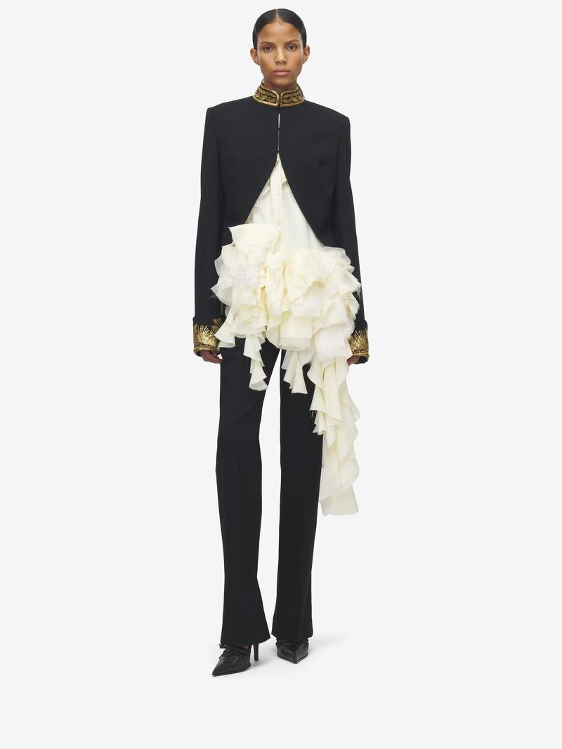 Alexander McQueen Goldwork Border Embroidery Cutaway Jacket outlook