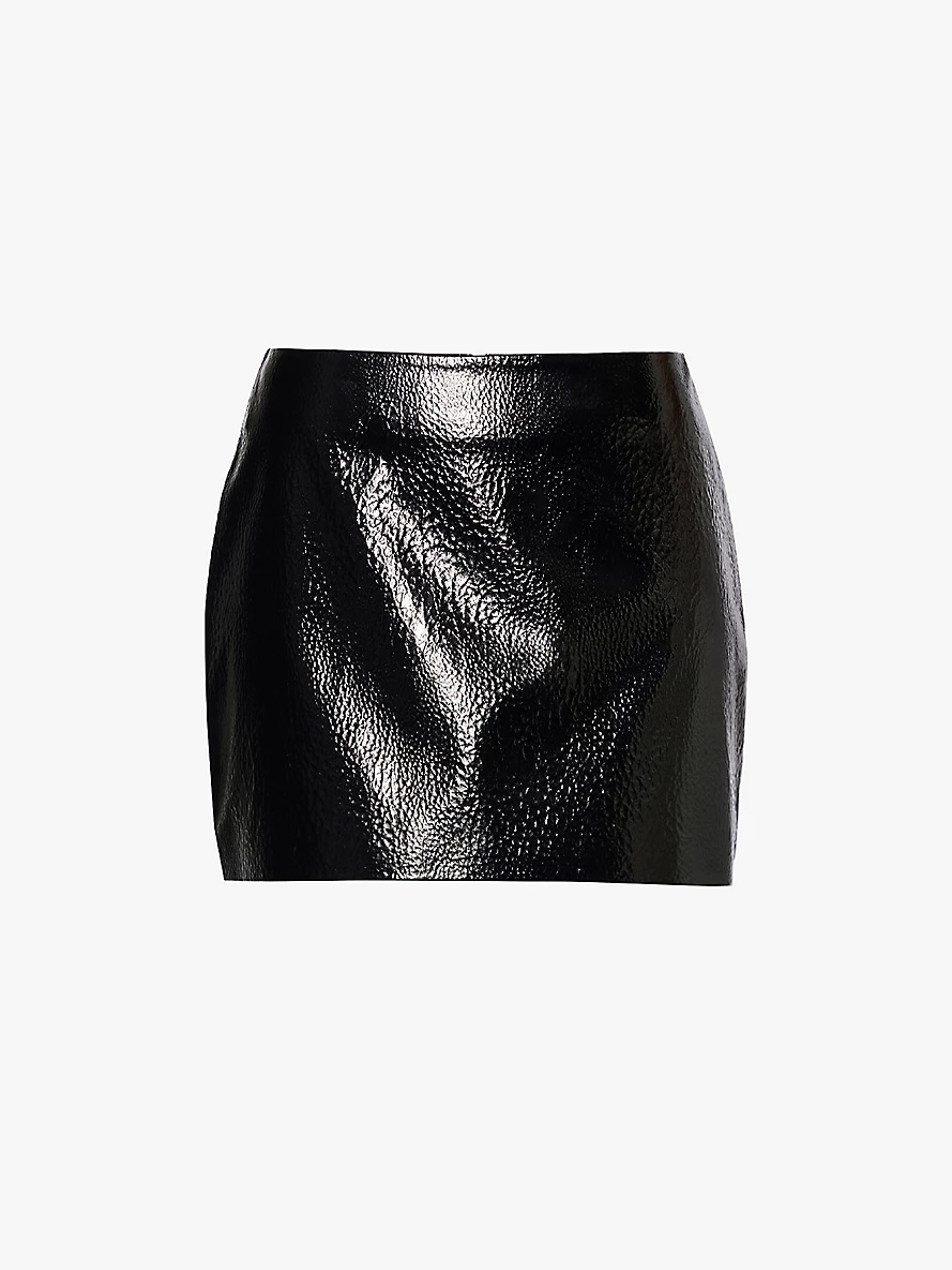 Mary high-shine faux-leather mini skirt - 1