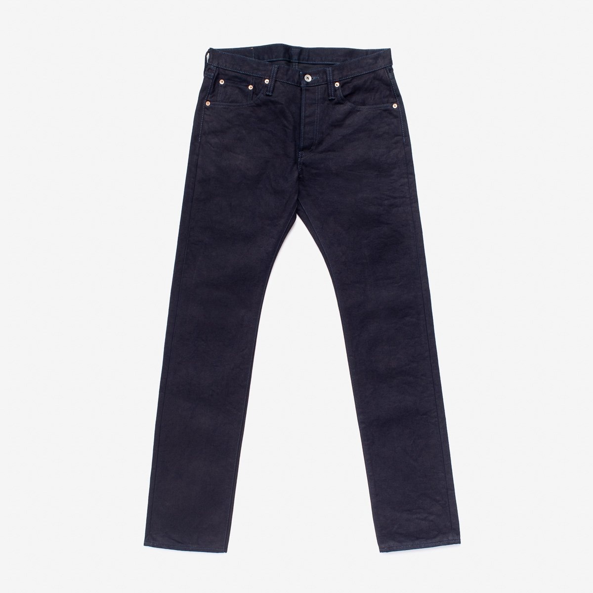 IH-777S-142ib 14oz Selvedge Denim Slim Tapered Cut Jeans - Indigo/Black - 1