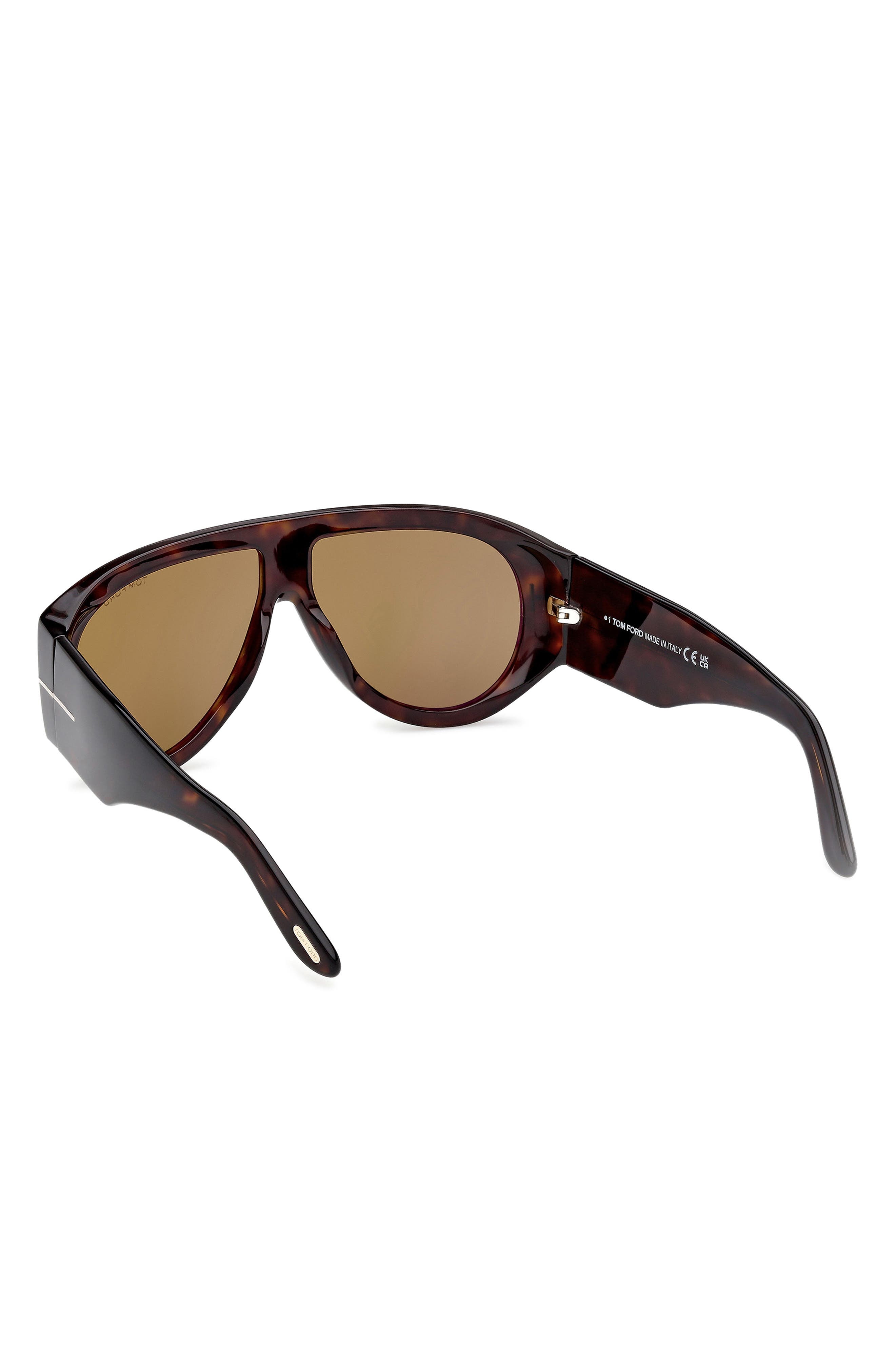 TOM FORD Bronson 60mm Aviator Sunglasses in Classic Dark Havana/Green at Nordstrom - 4