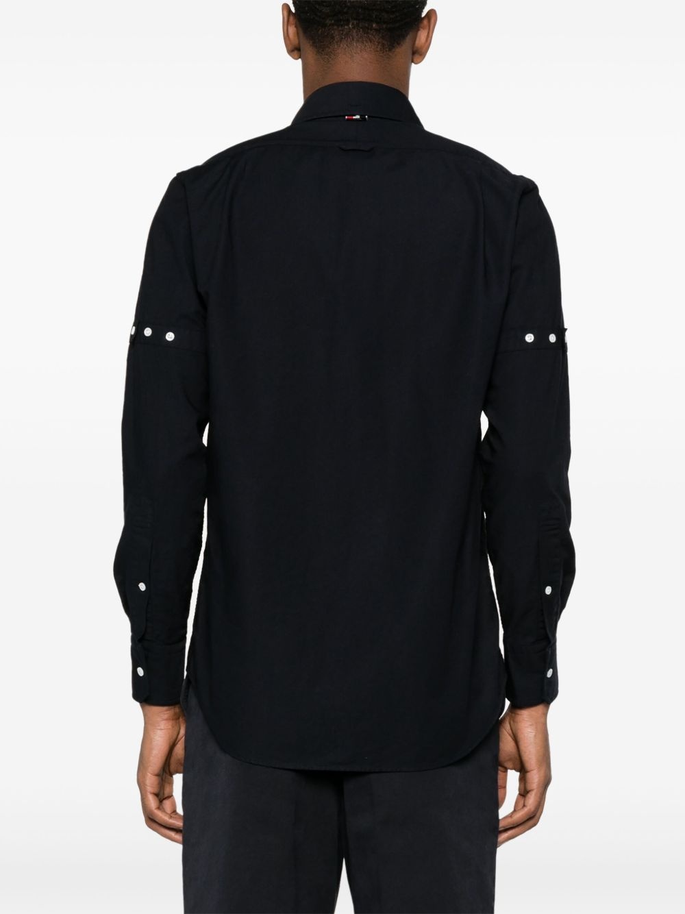 logo-tag cotton shirt - 4