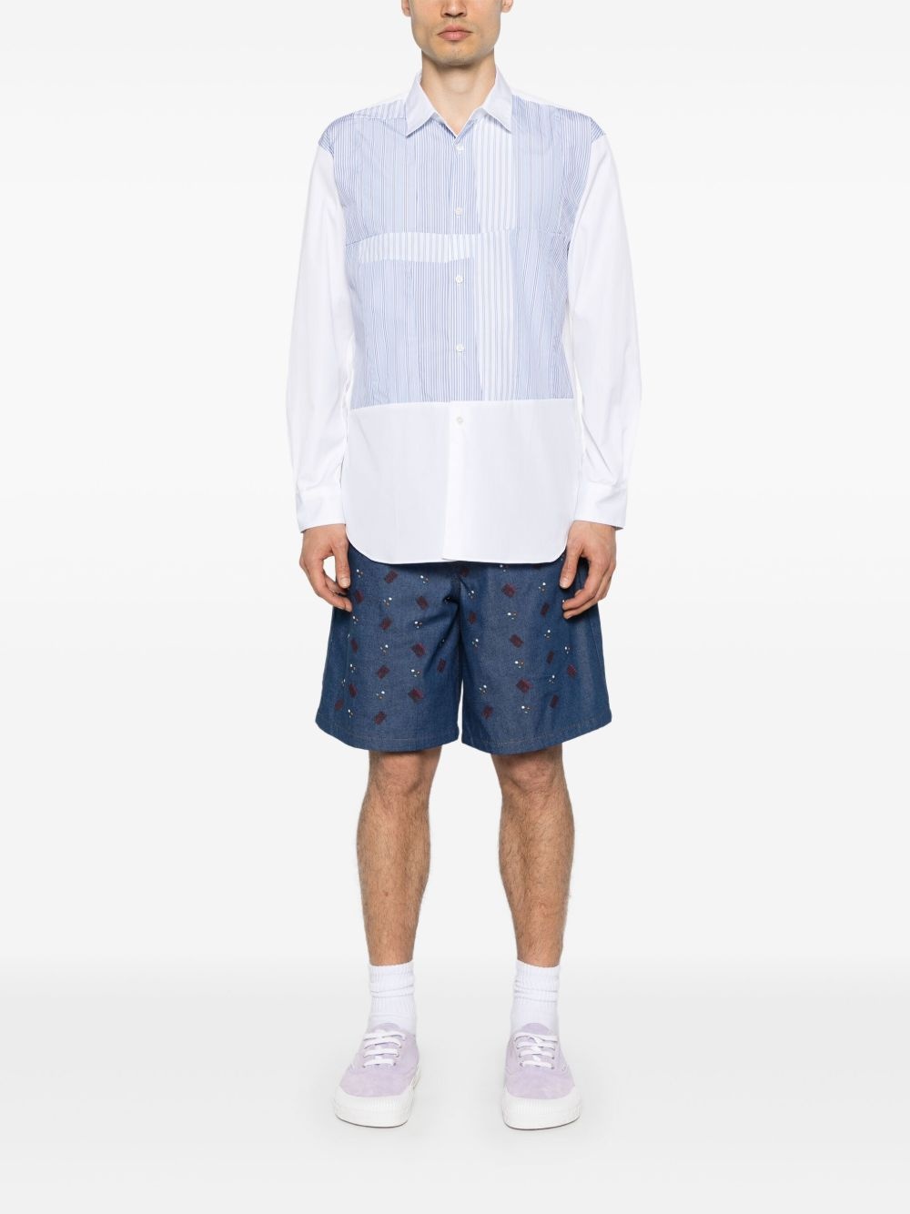 stripe-detailed shirt - 2