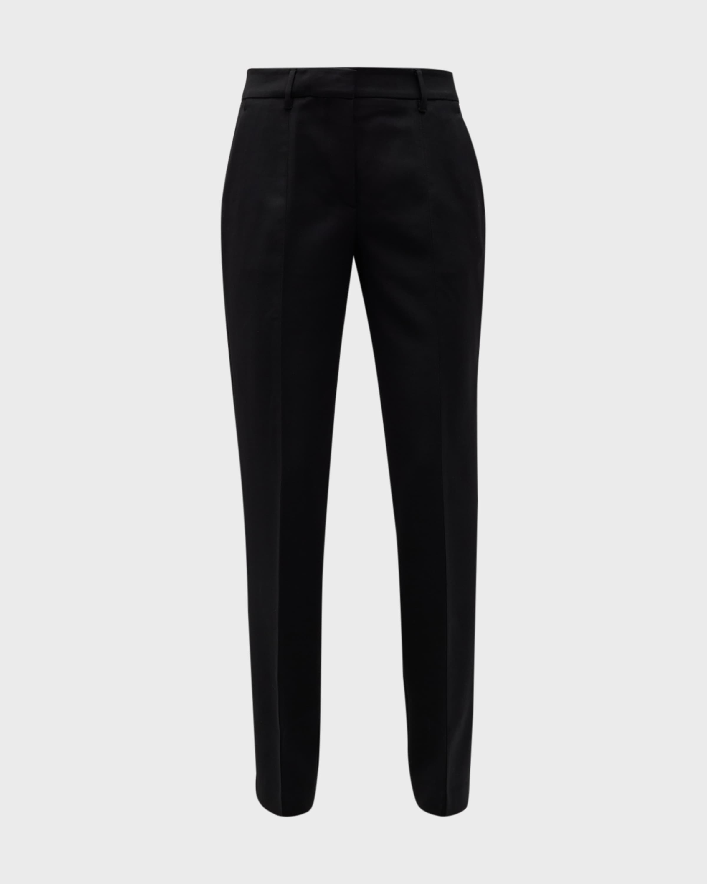 Francisco Mid-Rise Straight-Leg Crepe Pants - 1