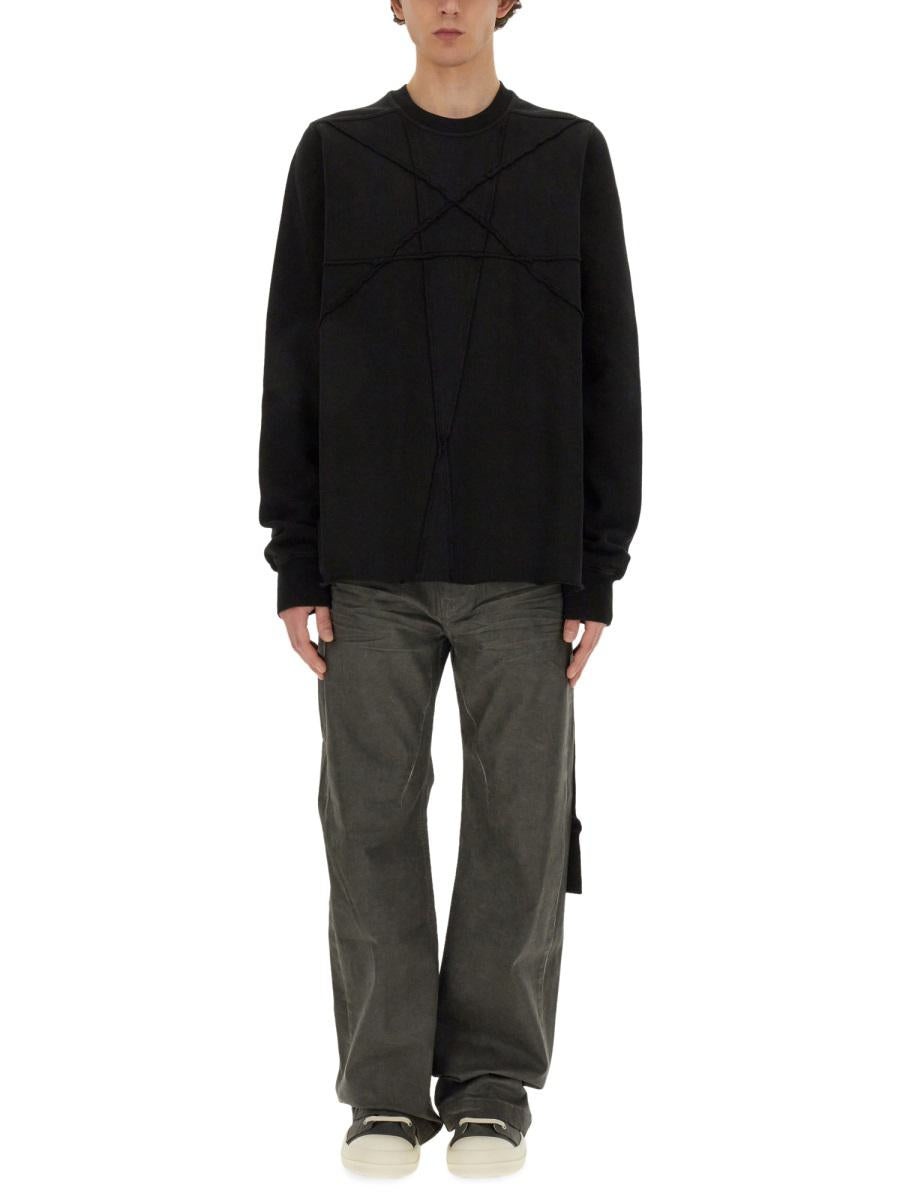 Rick Owens Drkshdw RICK OWENS DRKSHDW SWEATSHIRT WITH EMBROIDERY - 1