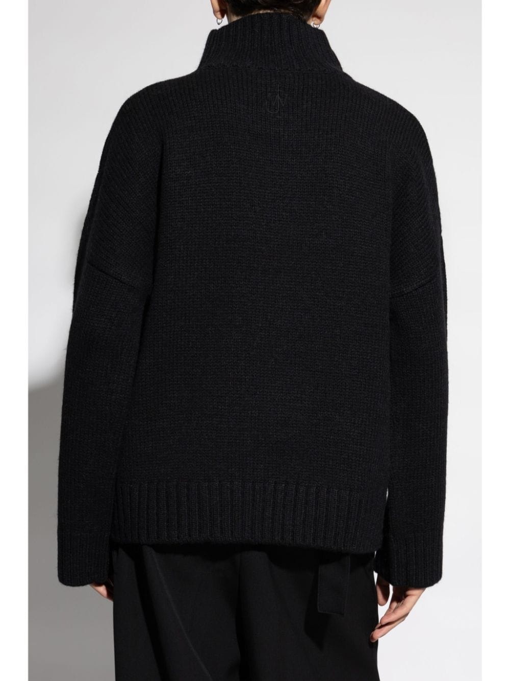 leather-pocket high-neck sweater - 4