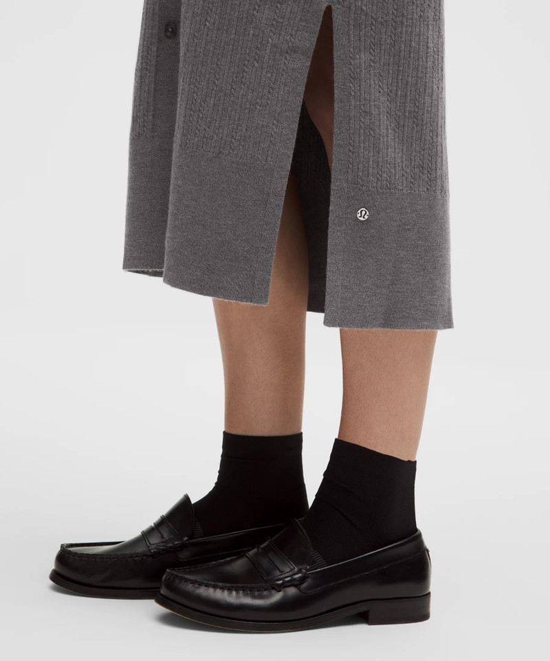 Micro Cable Merino-Blend Buttoned Midi Dress 4