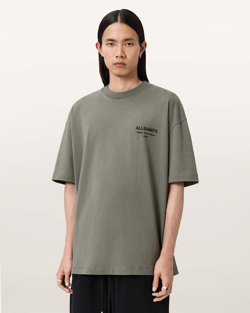 ALLSAINTS XANDER FLOCKED LOGO OVERSIZED T-SHIRT outlook