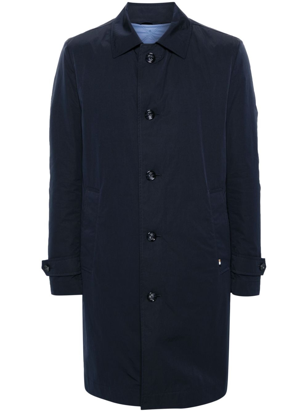 spread-collar single-breasted coat - 1