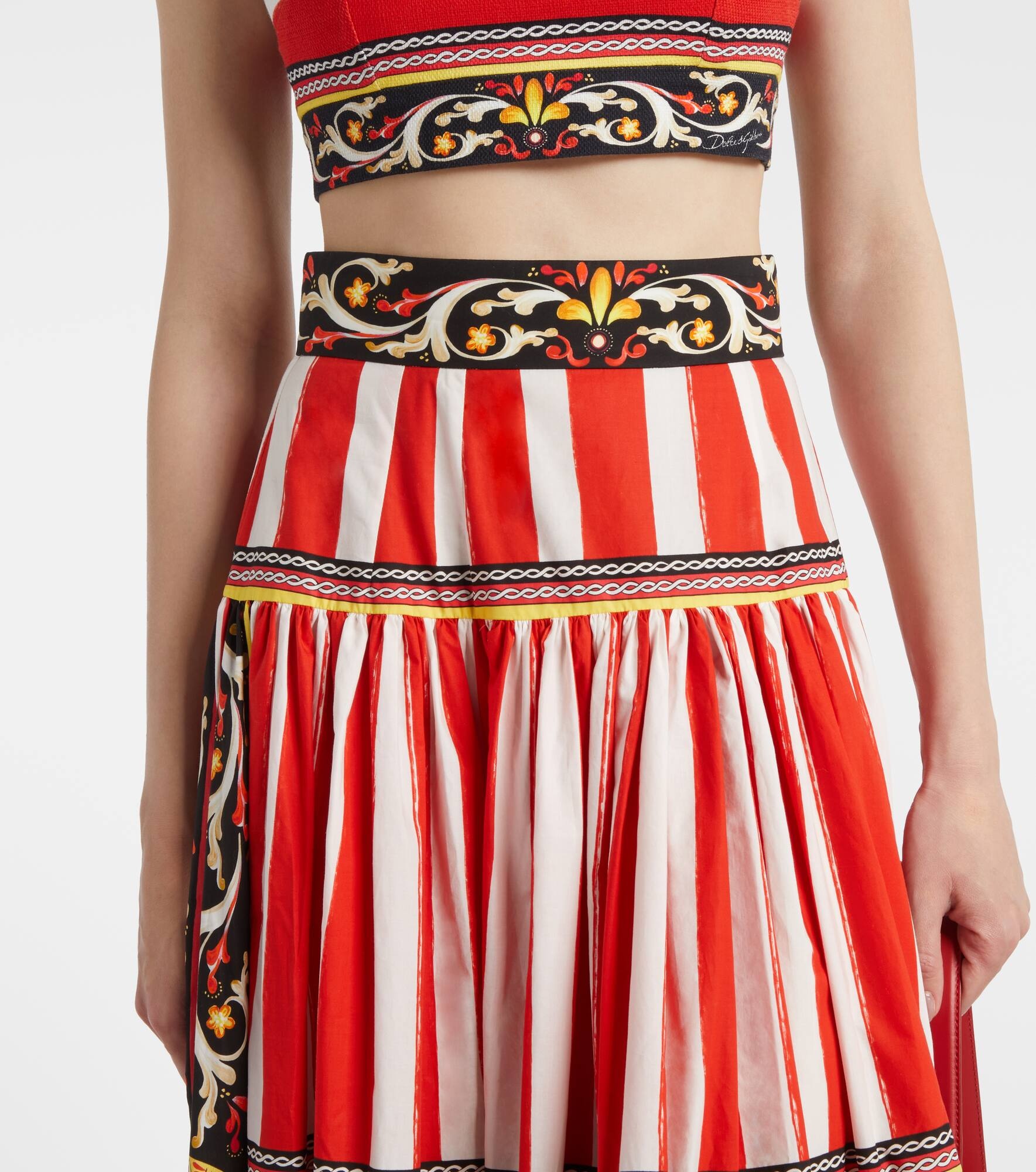 Taormina striped cotton maxi skirt - 4
