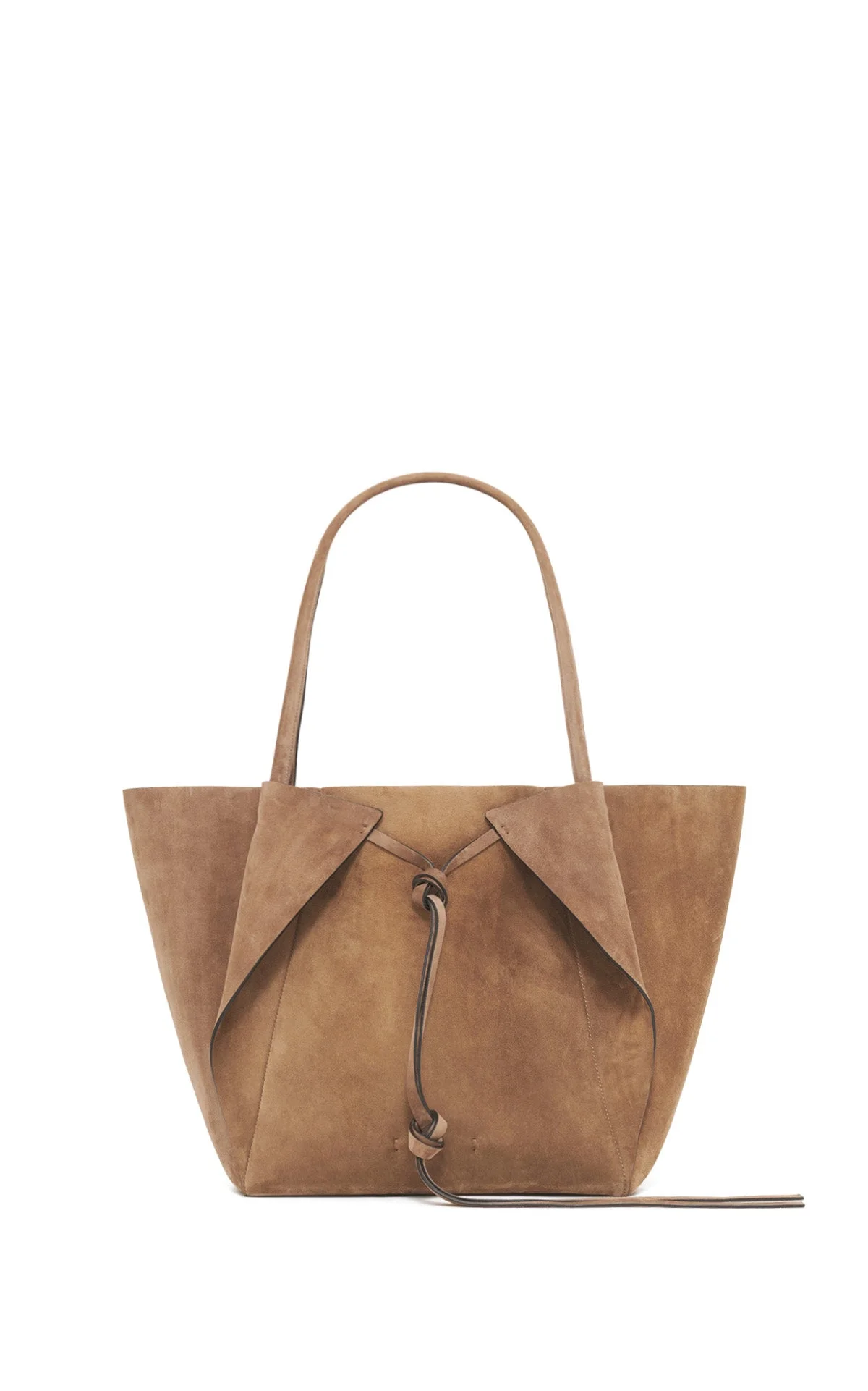 Marija Tote Bag in Dark Sand Suede - 1