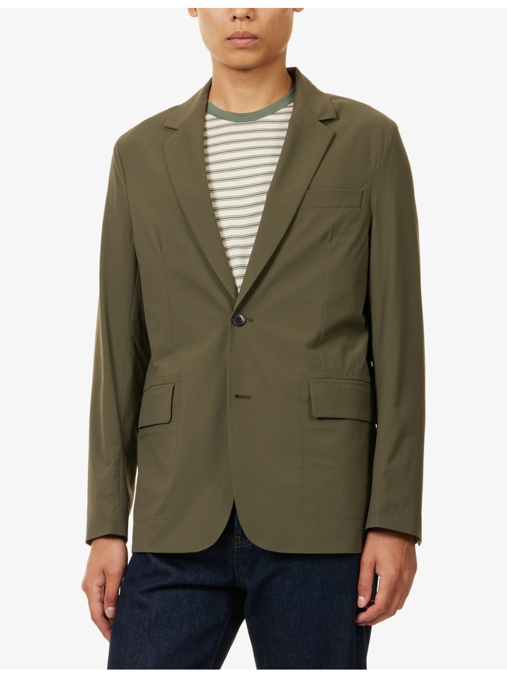 Notch-Lapels Regular-Fit Woven Blazer - 3