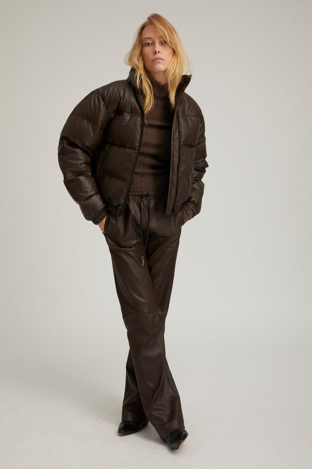 AMERICANO LEATHER PUFFER - 2