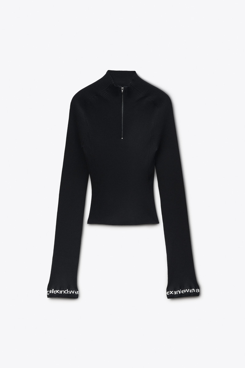 Long-Sleeve Ruffle-Hem Turtleneck 1