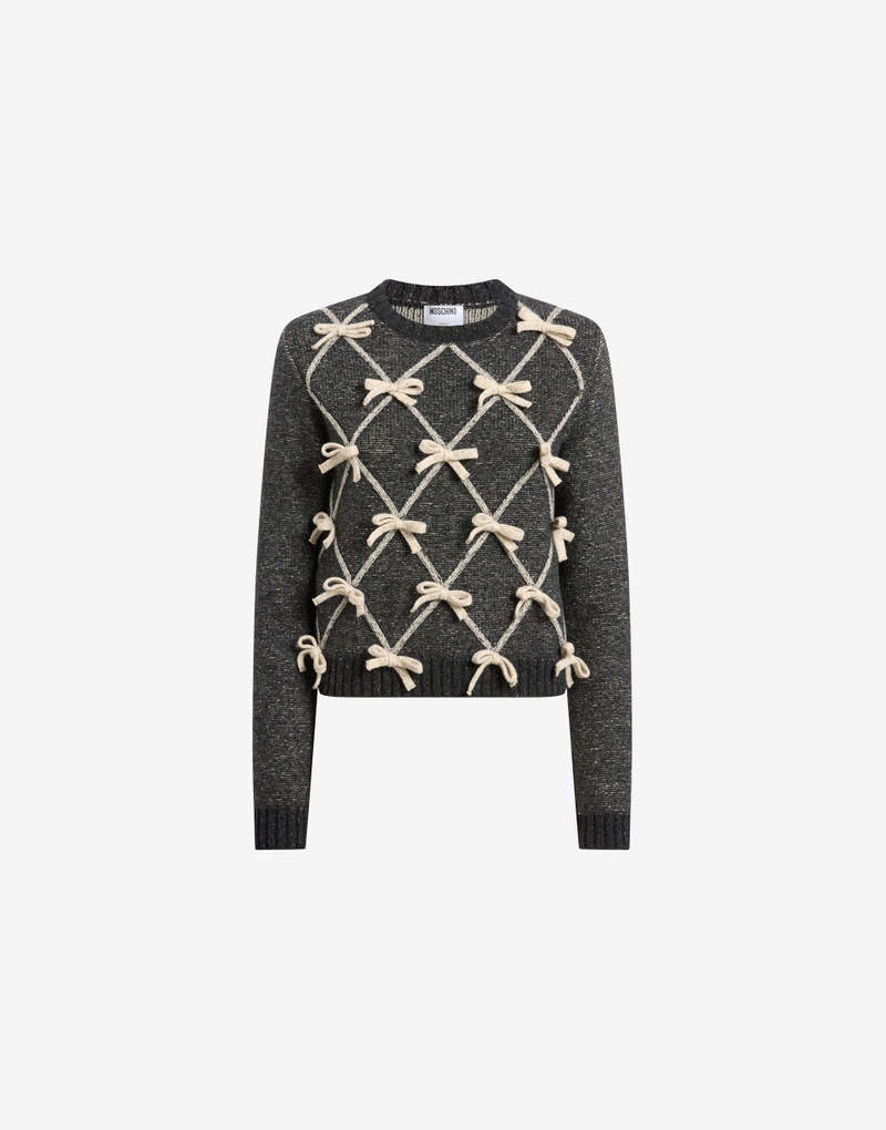 WOOL-AND-SILK BLEND SWEATER WITH BOWS - 1