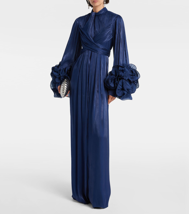 COSTARELLOS Draped ruffled gown outlook