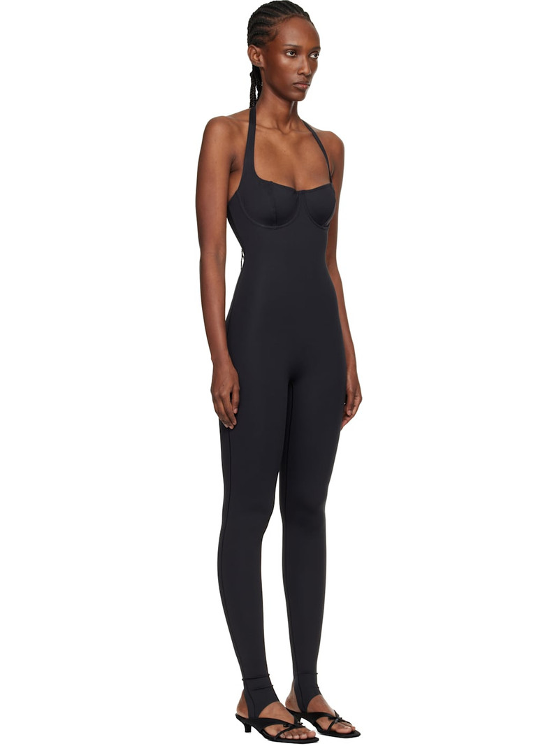 Black SKIMS Body Halter Stirrup Unitard 2