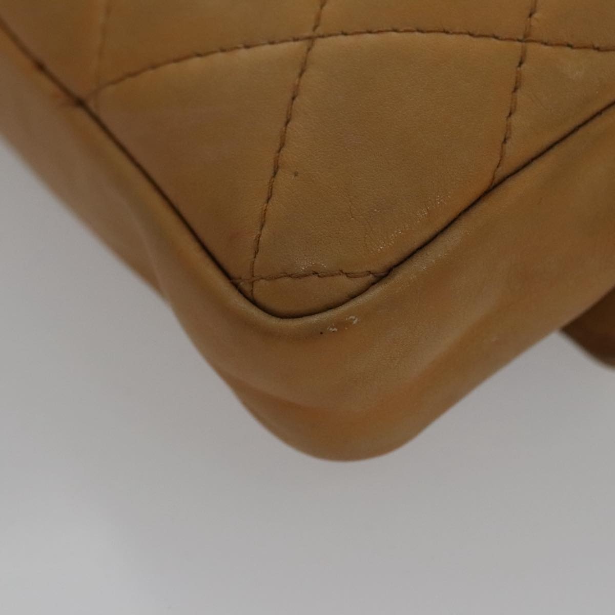 CHANEL Matelasse Waist Bag Leather Beige CC - 16