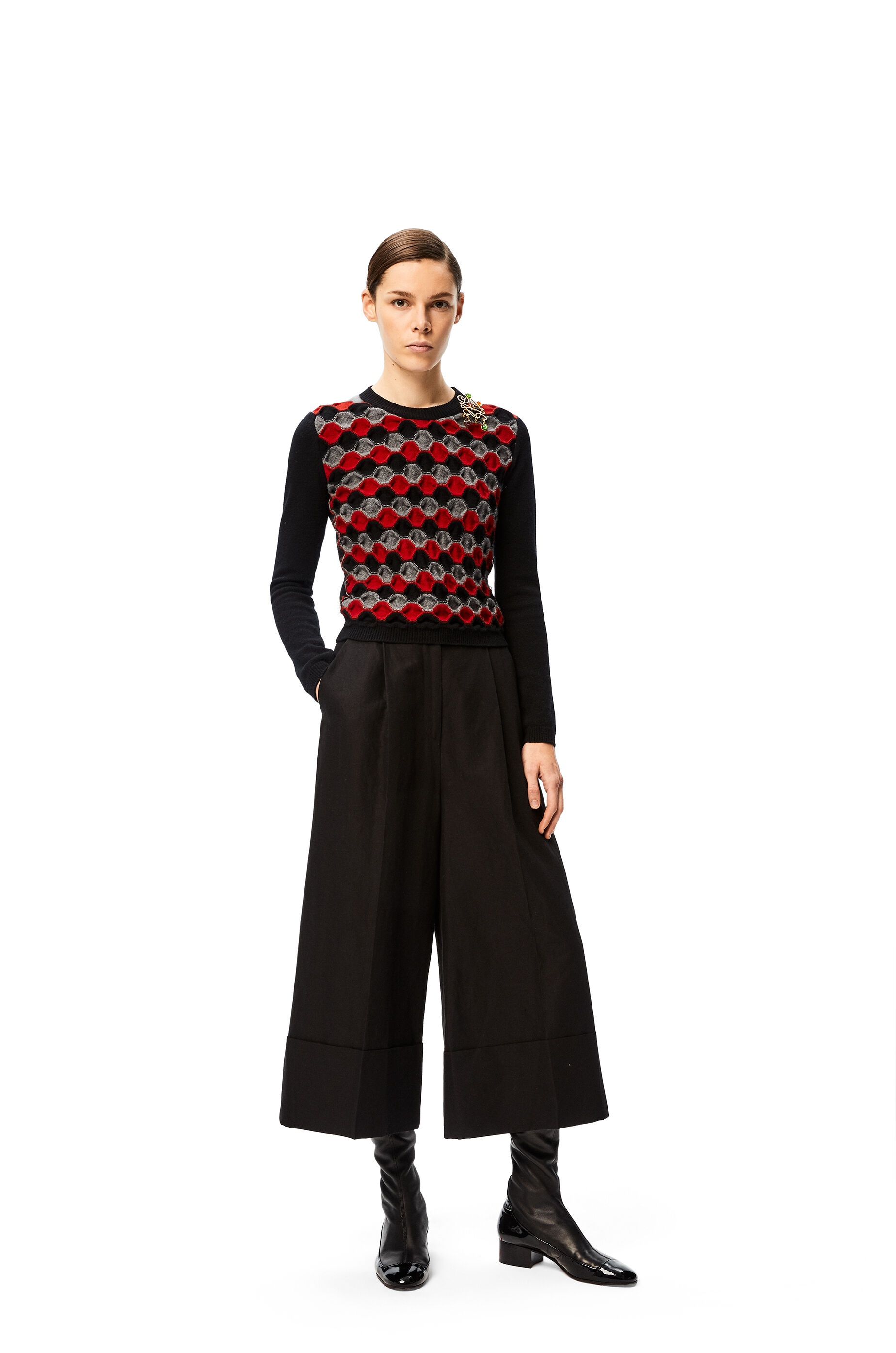 Anagaram embellished crewneck sweater in wool - 2