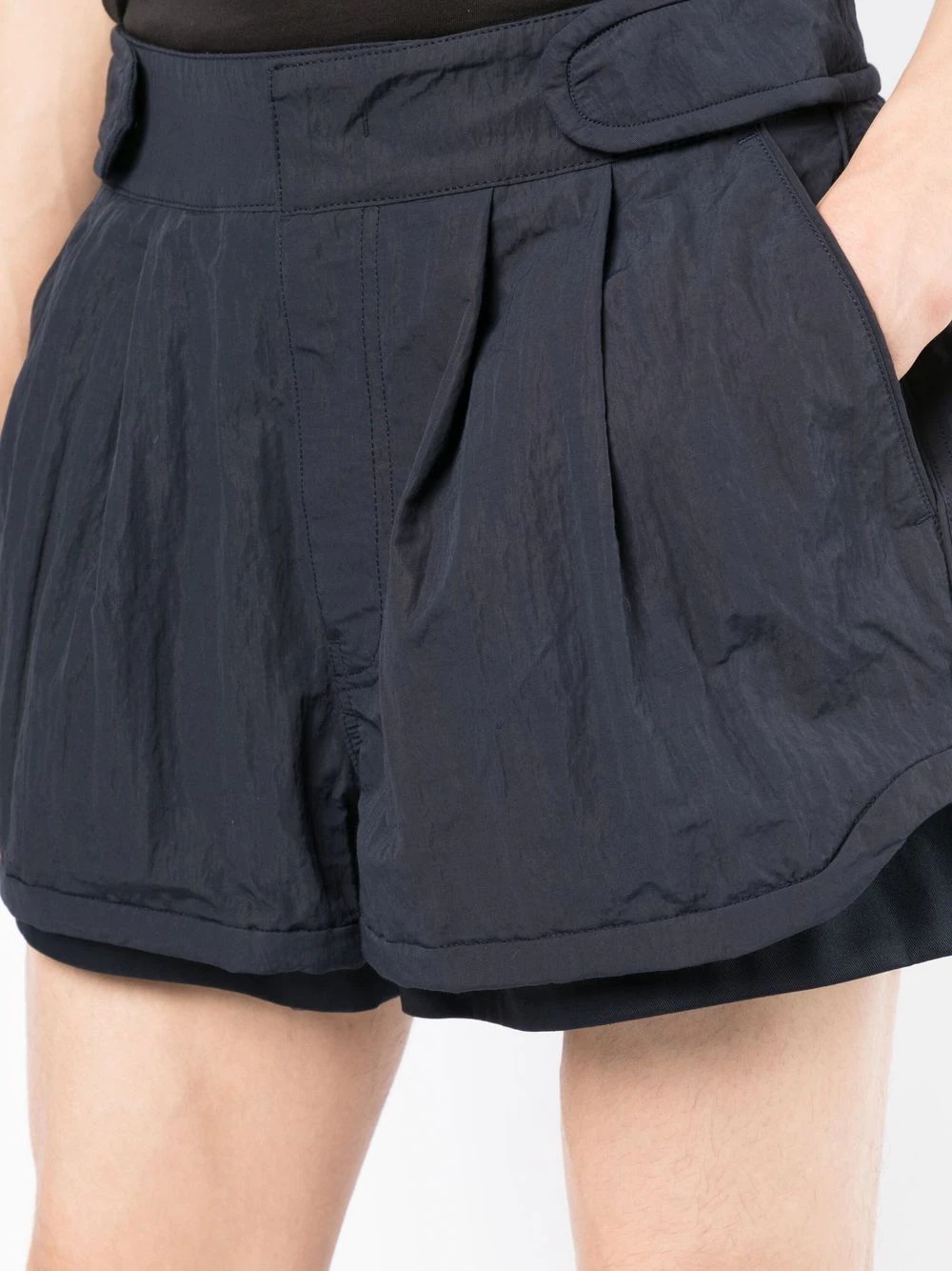 crease-effect pleated shorts - 10