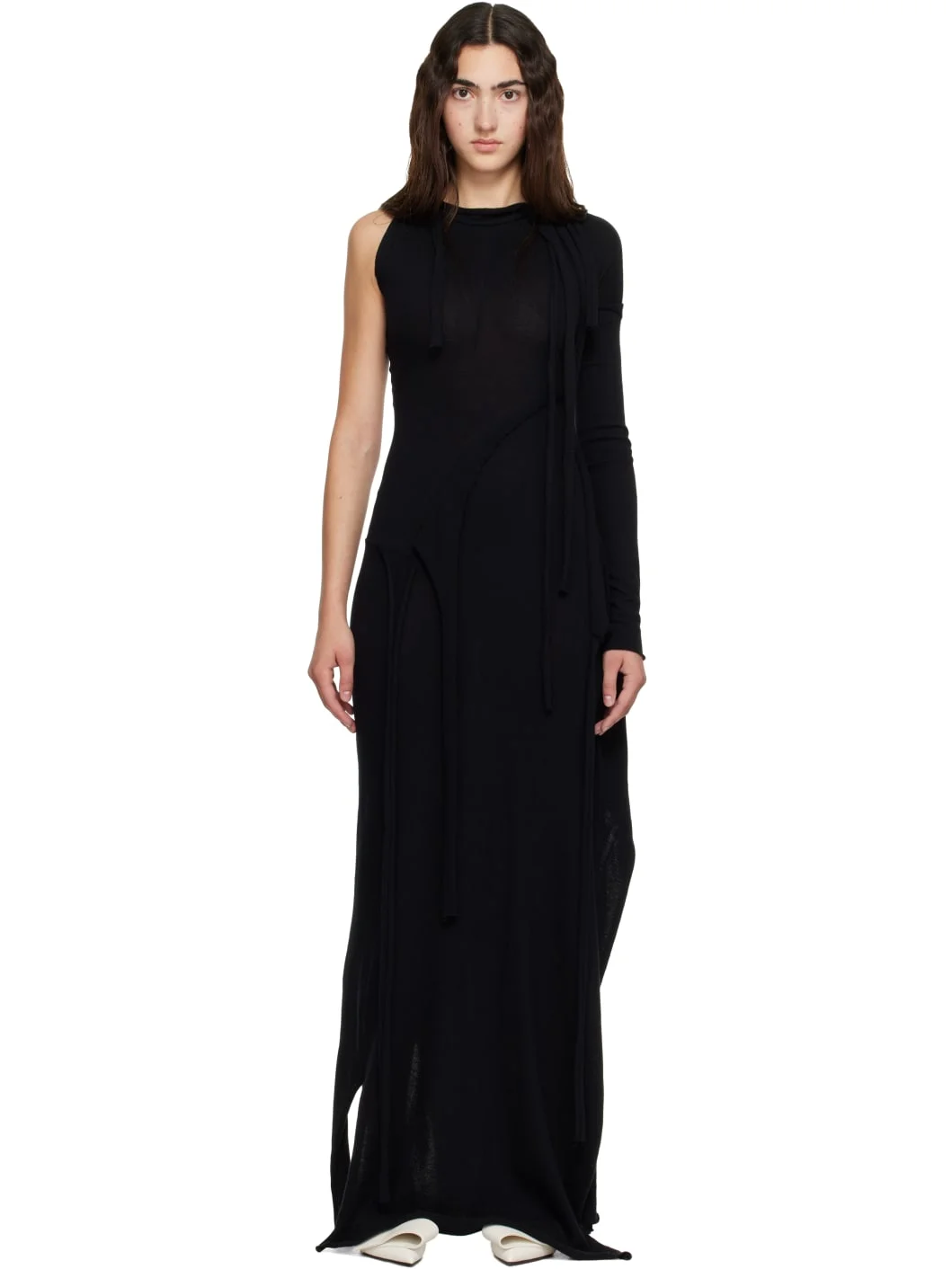 Black Jacquard Maxi Dress - 1