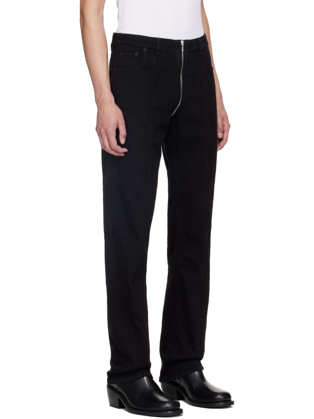 Black Zipped Jeans - 2