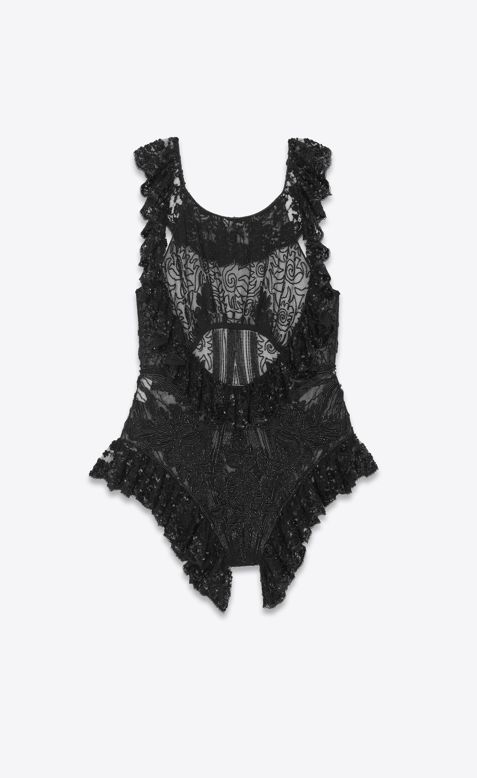 bodysuit in embroidered silk tulle - 3