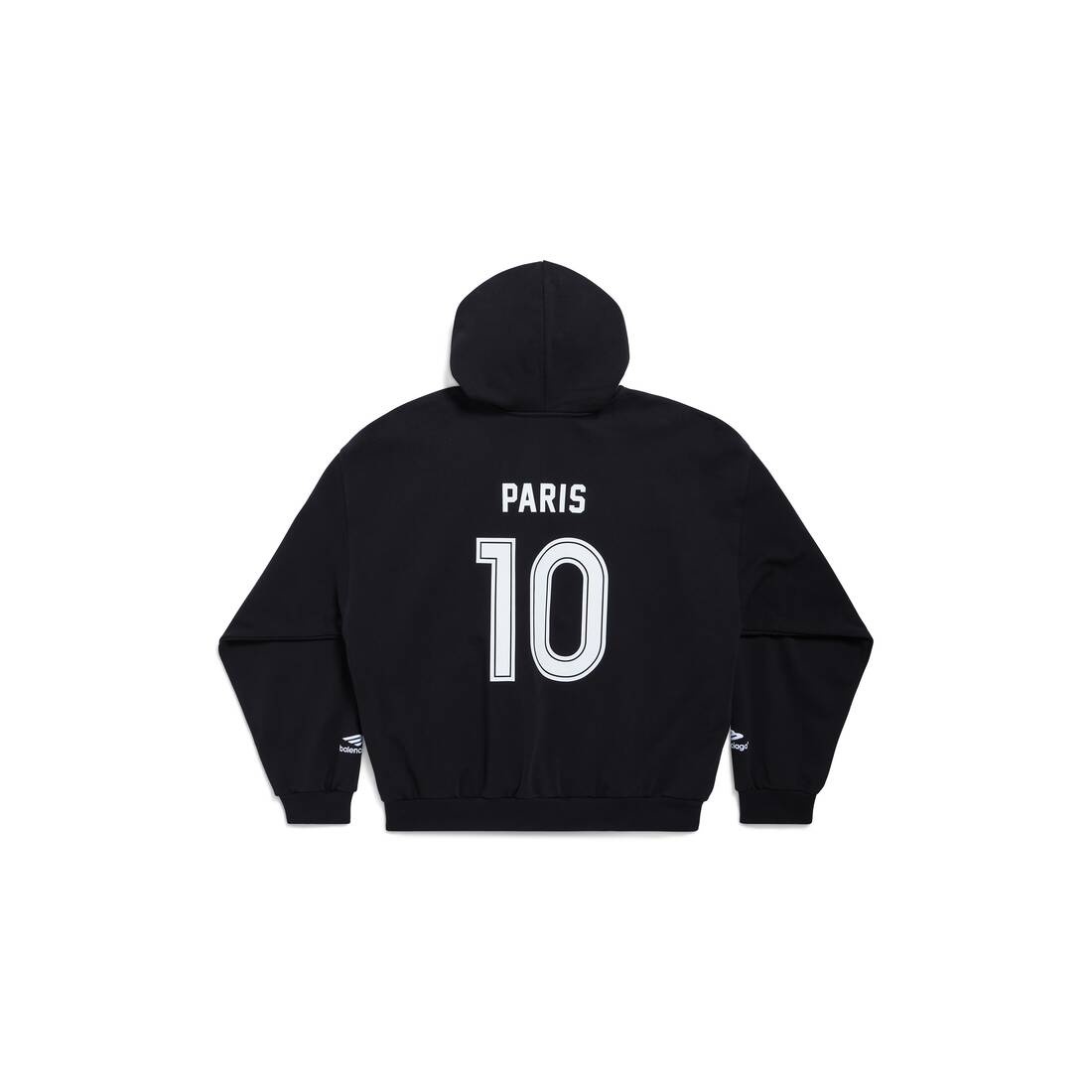 BALENCIAGA Paris Soccer Zip-up Hoodie Medium Fit in Black/white 