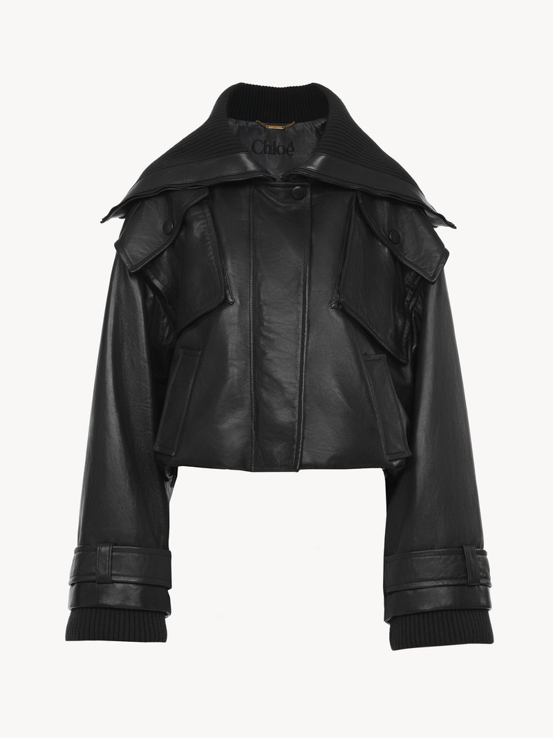 Chloé SHORT BOMBER JACKET IN SOFT LEATHER outlook