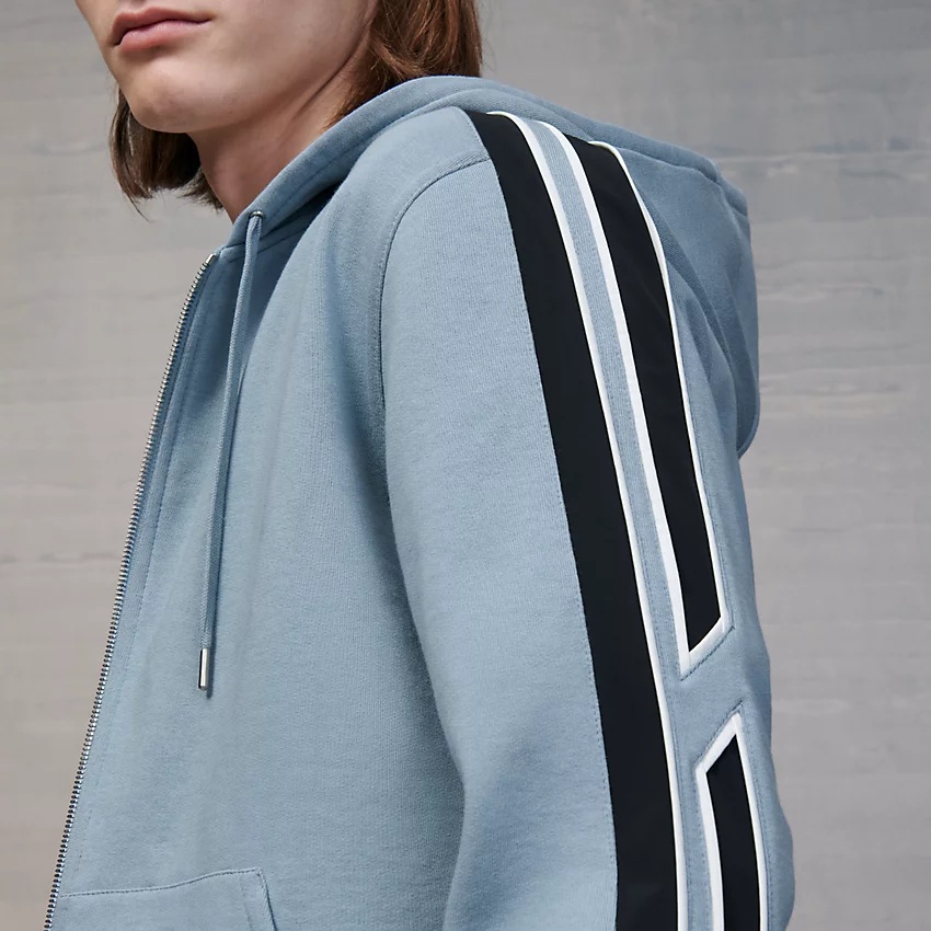 "Run H" zipped hooded sweater - 3