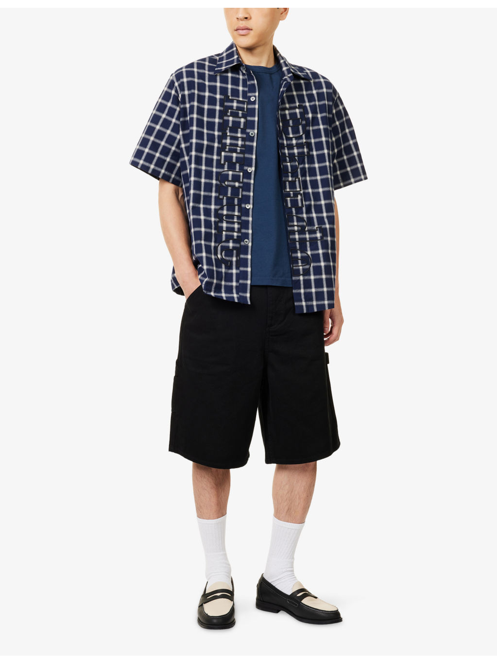 Check-Print Short-Sleeves Cotton-Poplin Shirt - 2