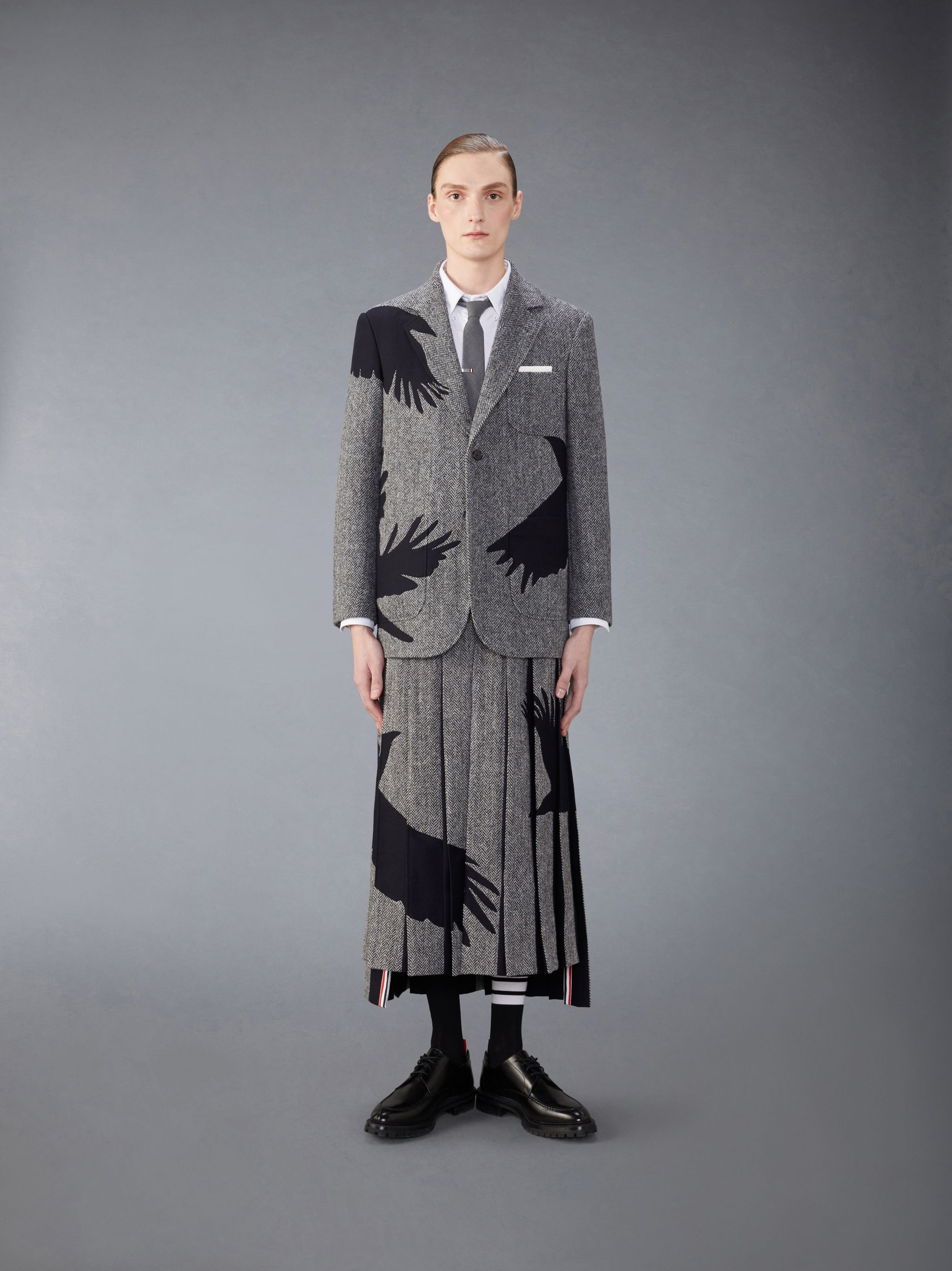 Tweed Raven Unstructured Sack Sport Coat - 3