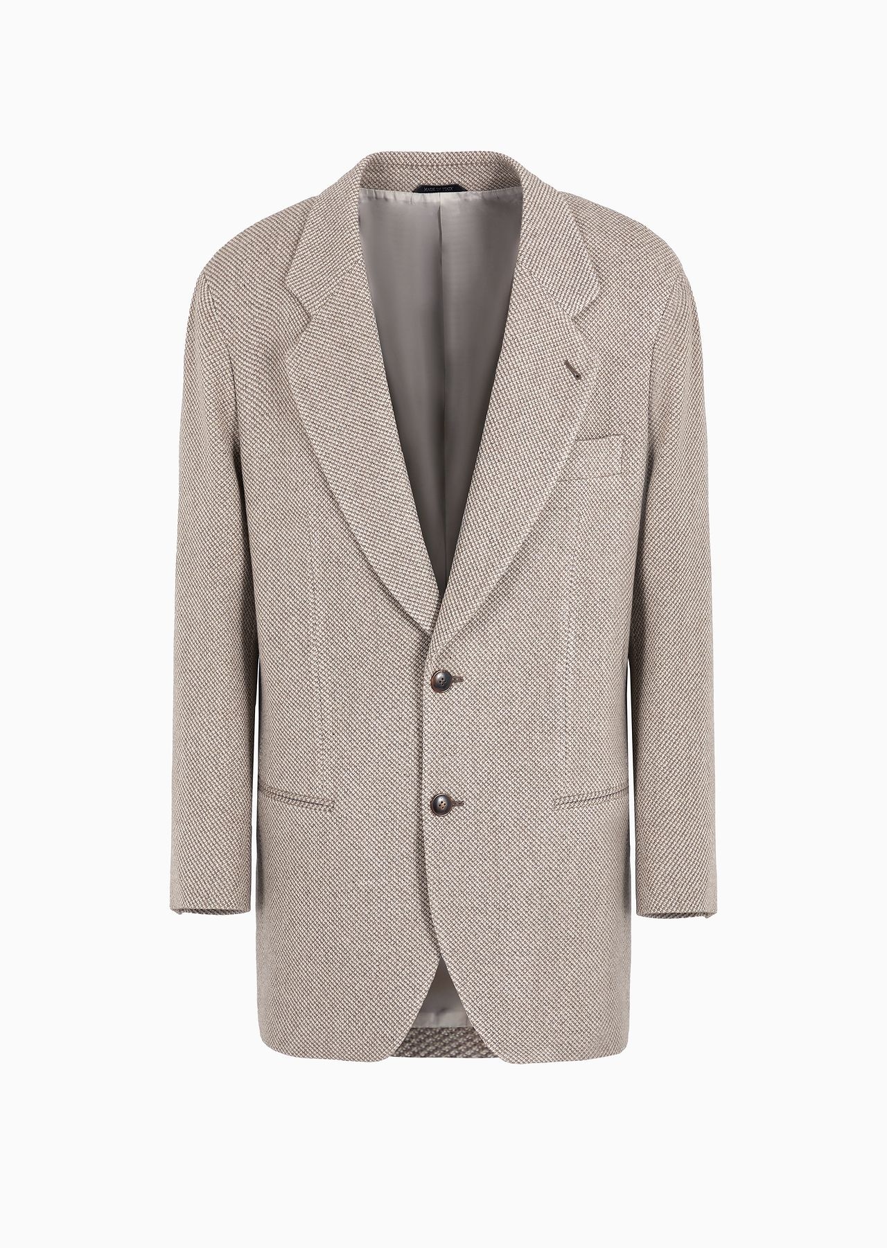 Single-breasted Heritage Line jacket in a two-tone cashmere and wool knit - 1