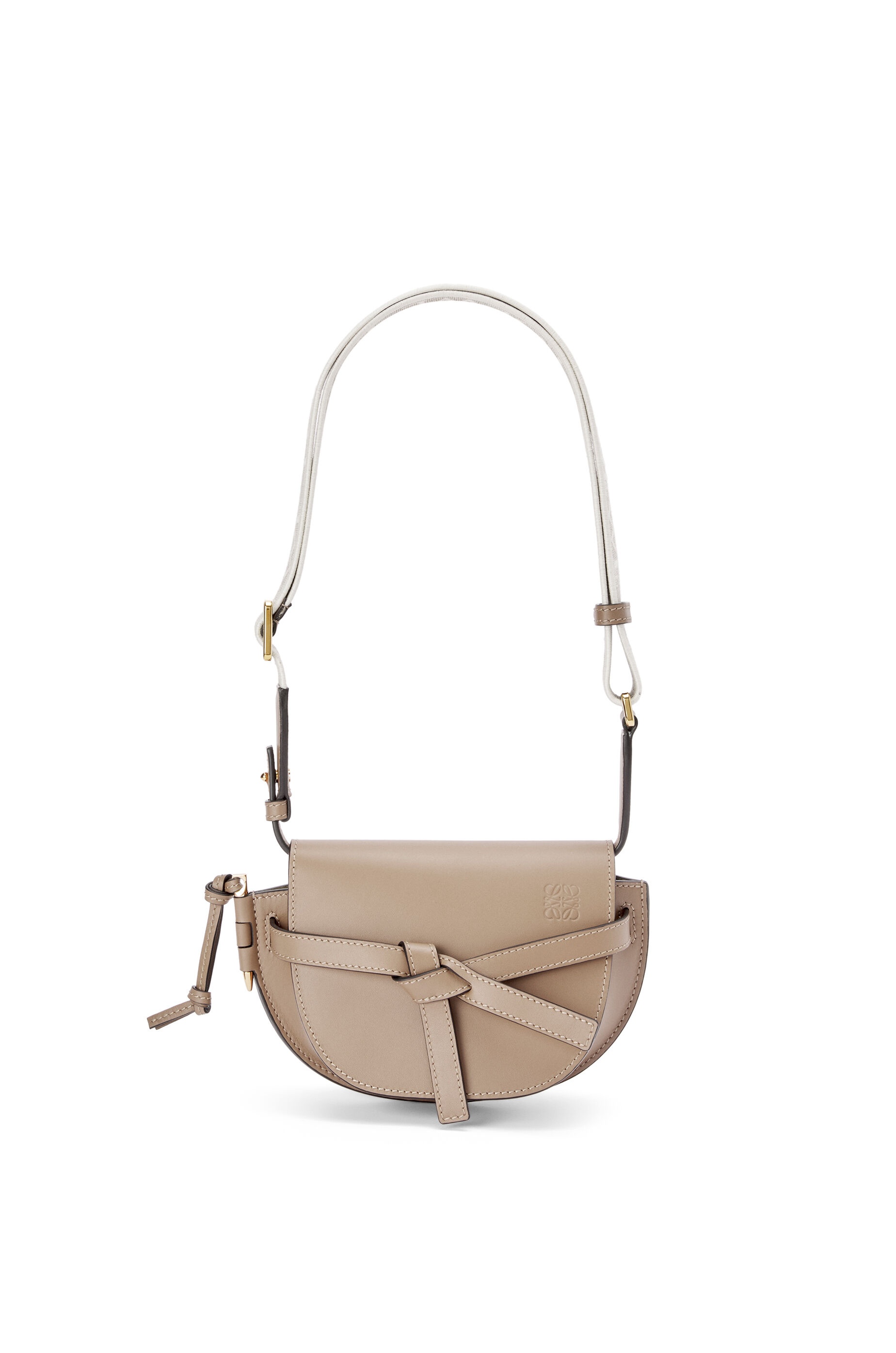 Mini Gate Dual bag in soft calfskin and jacquard - 7
