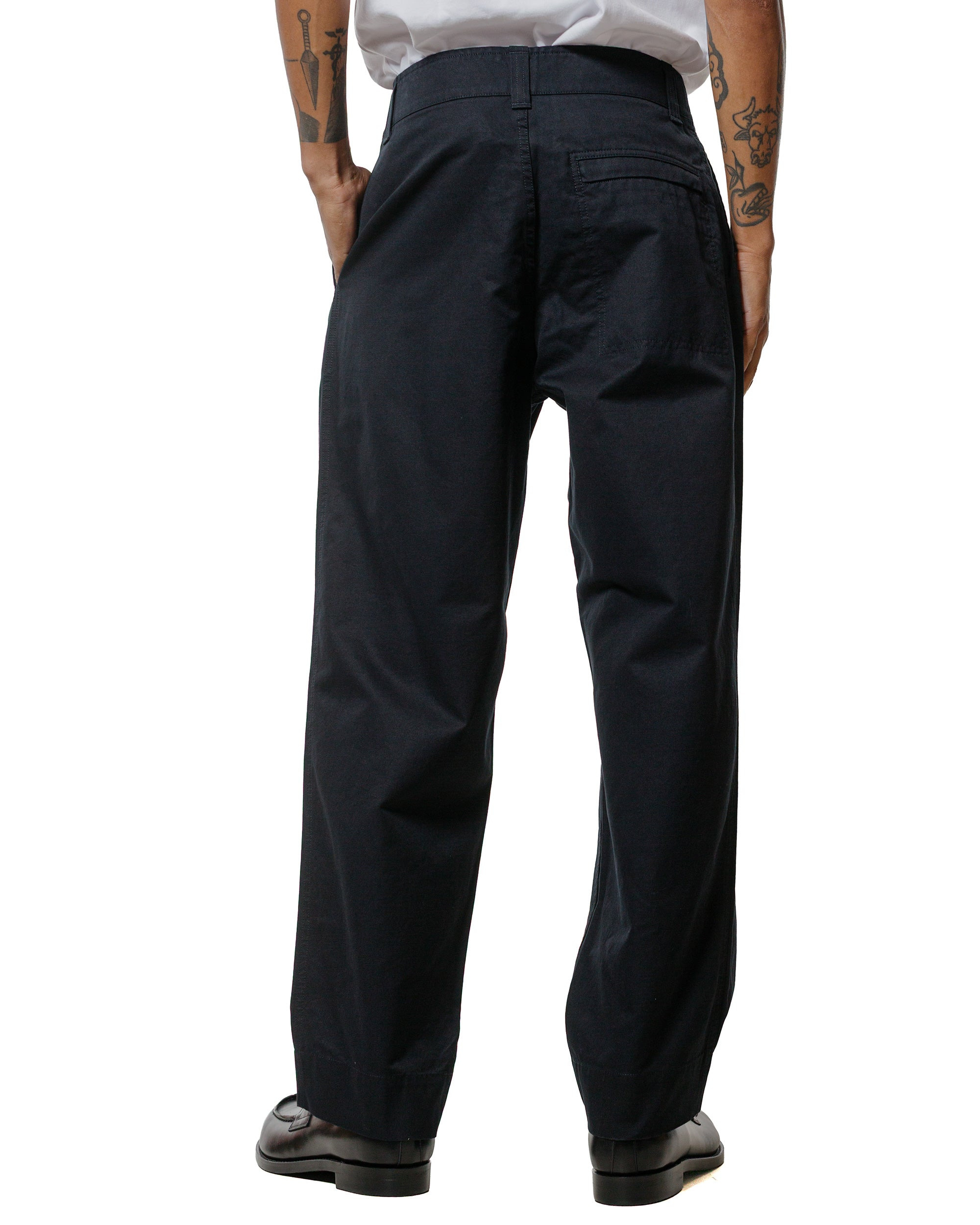 MHL Stitch Pleat Trouser Compact Cotton Canvas Black - 3