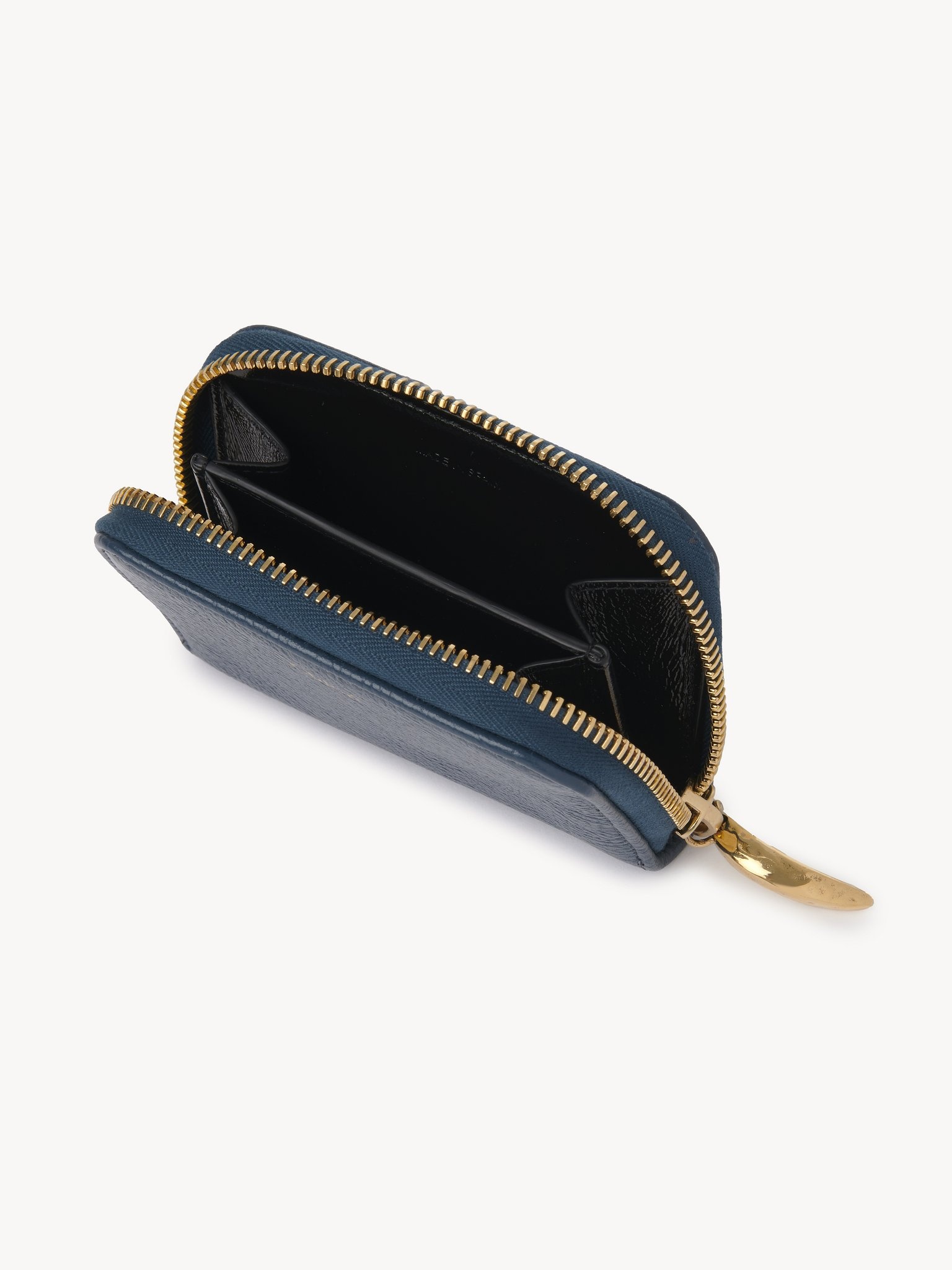 BANANA ZIPPED COIN PURSE IN GRAINED LEATHER - 3