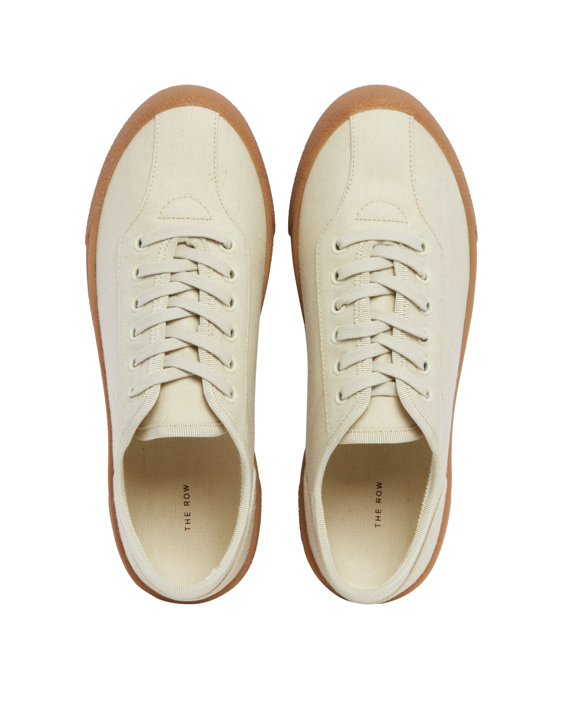 Beige Viscose and Linen Canvas Sneakers - 3