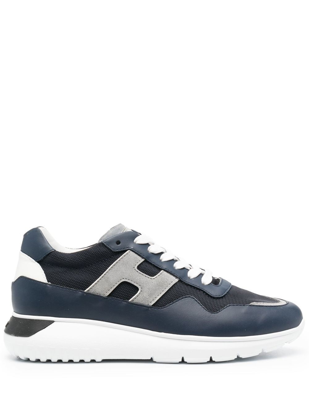 panelled lace-up sneakers - 1