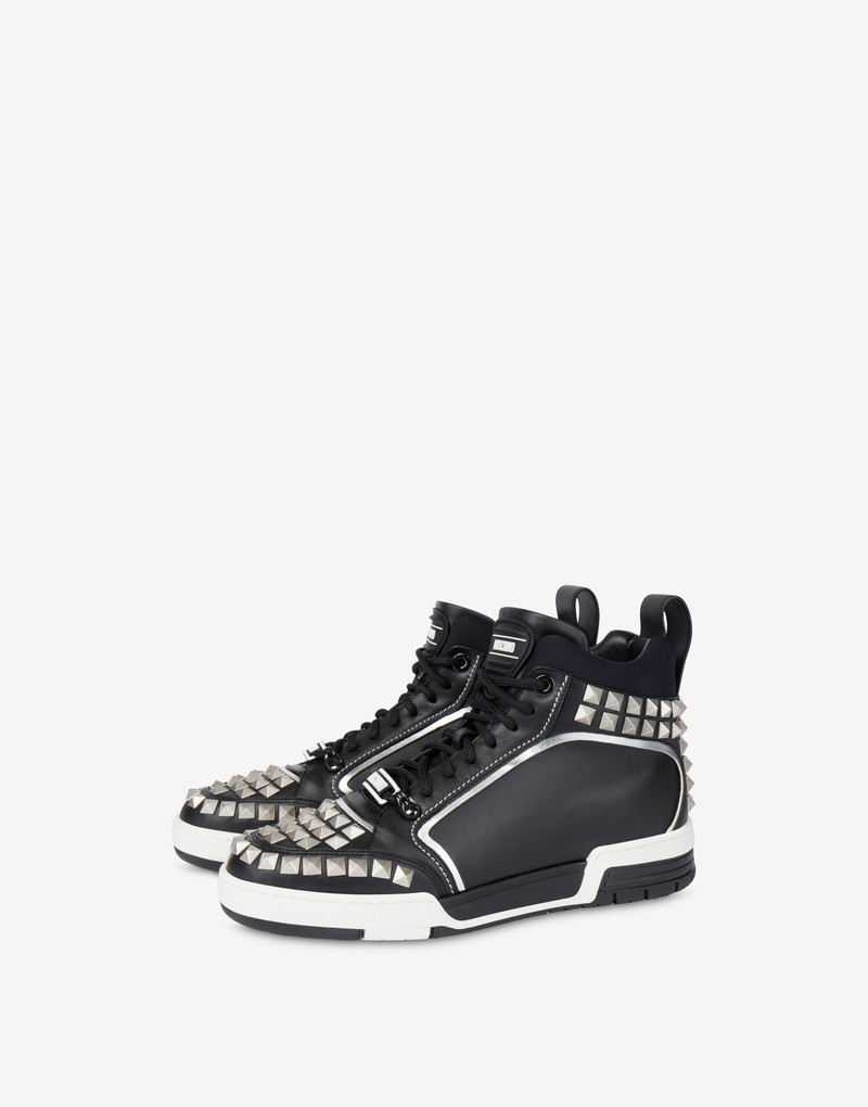 STREETBALL STUDDED HIGH-TOP SNEAKERS 1