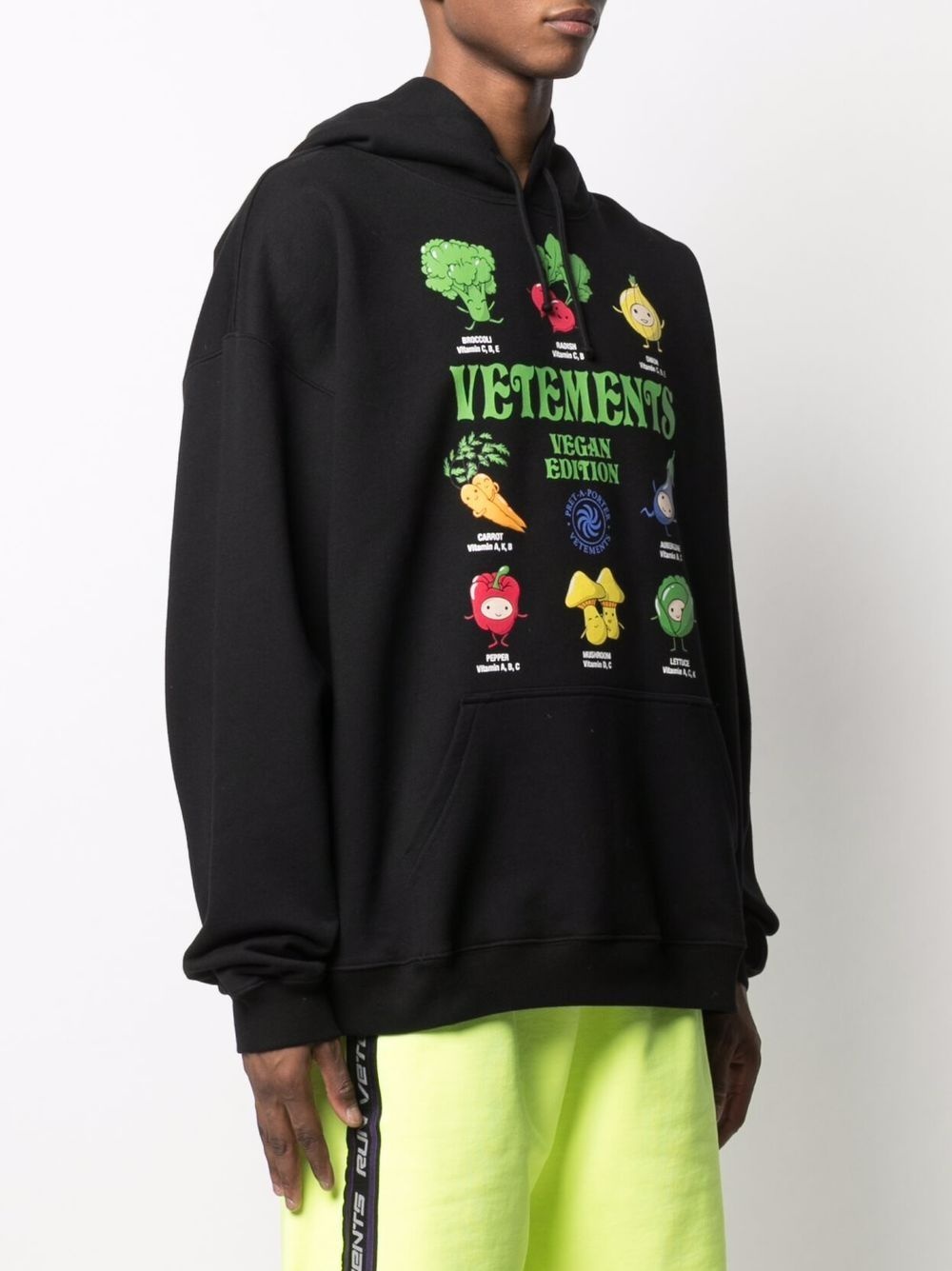 vegetable-print long-sleeved hoodie - 4