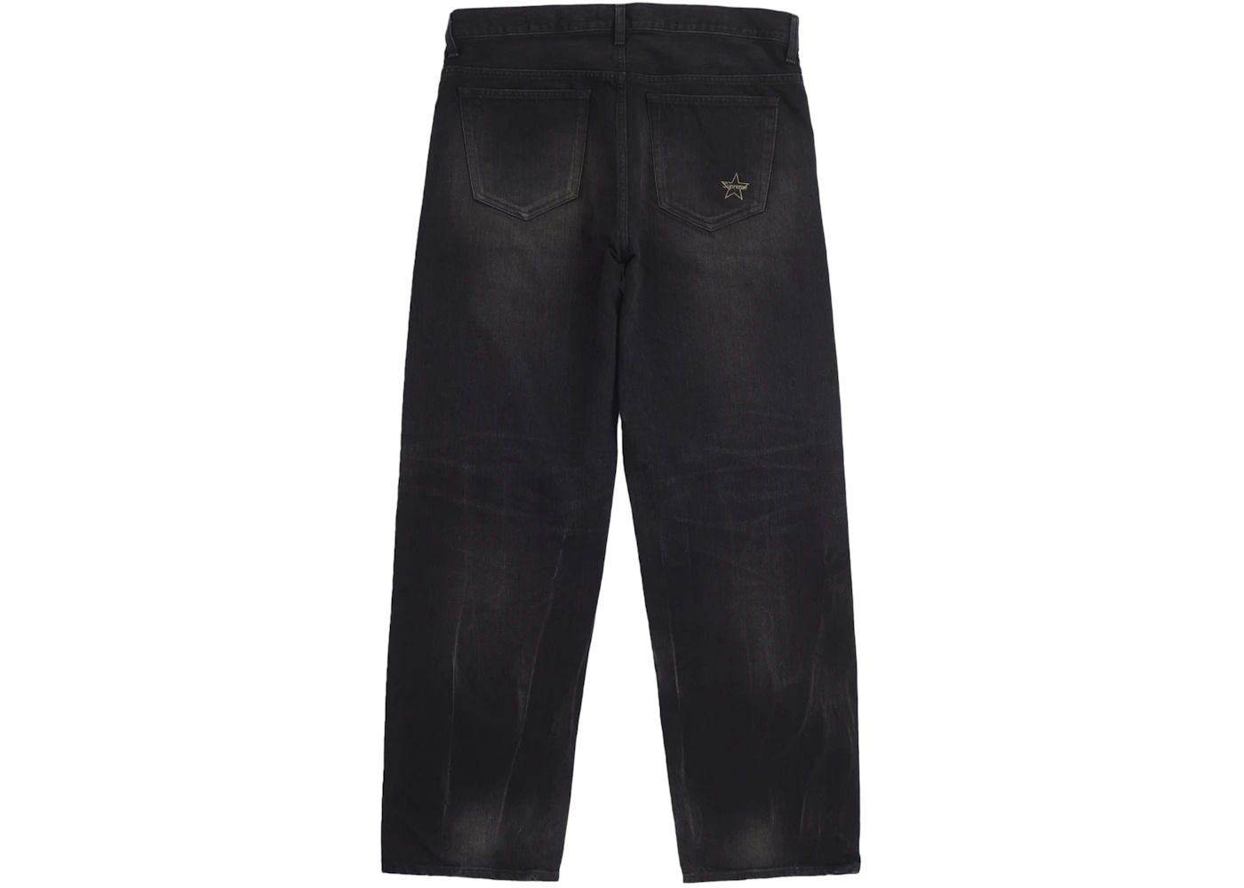 Supreme Distressed Loose Fit Selvedge Jean (SS25) Washed Black - 2