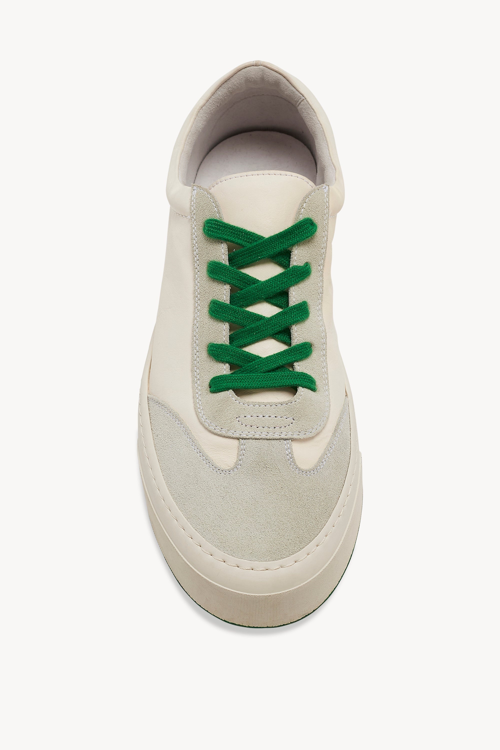 オシャレ配色★THE ROW Marley suede-paneled leather sneakers Marley suede-paneled leather sneakers in white - The Row