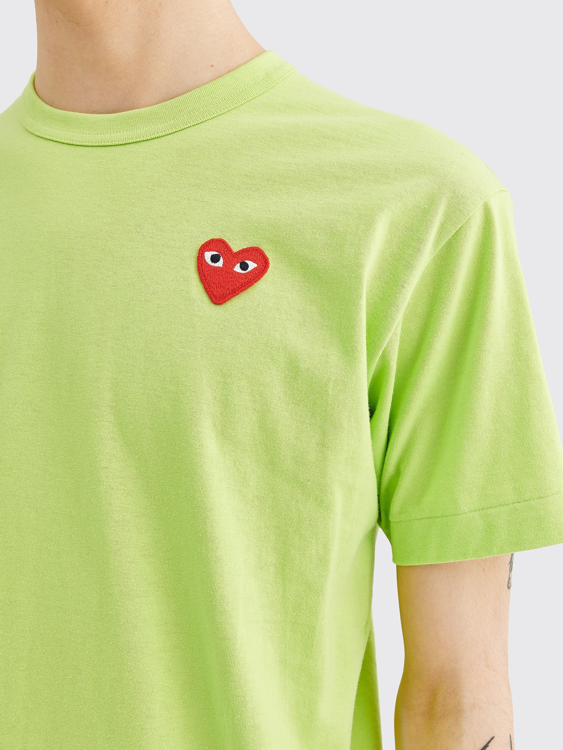 COMME DES GARÇONS PLAY SMALL HEART T-SHIRT GREEN - 6