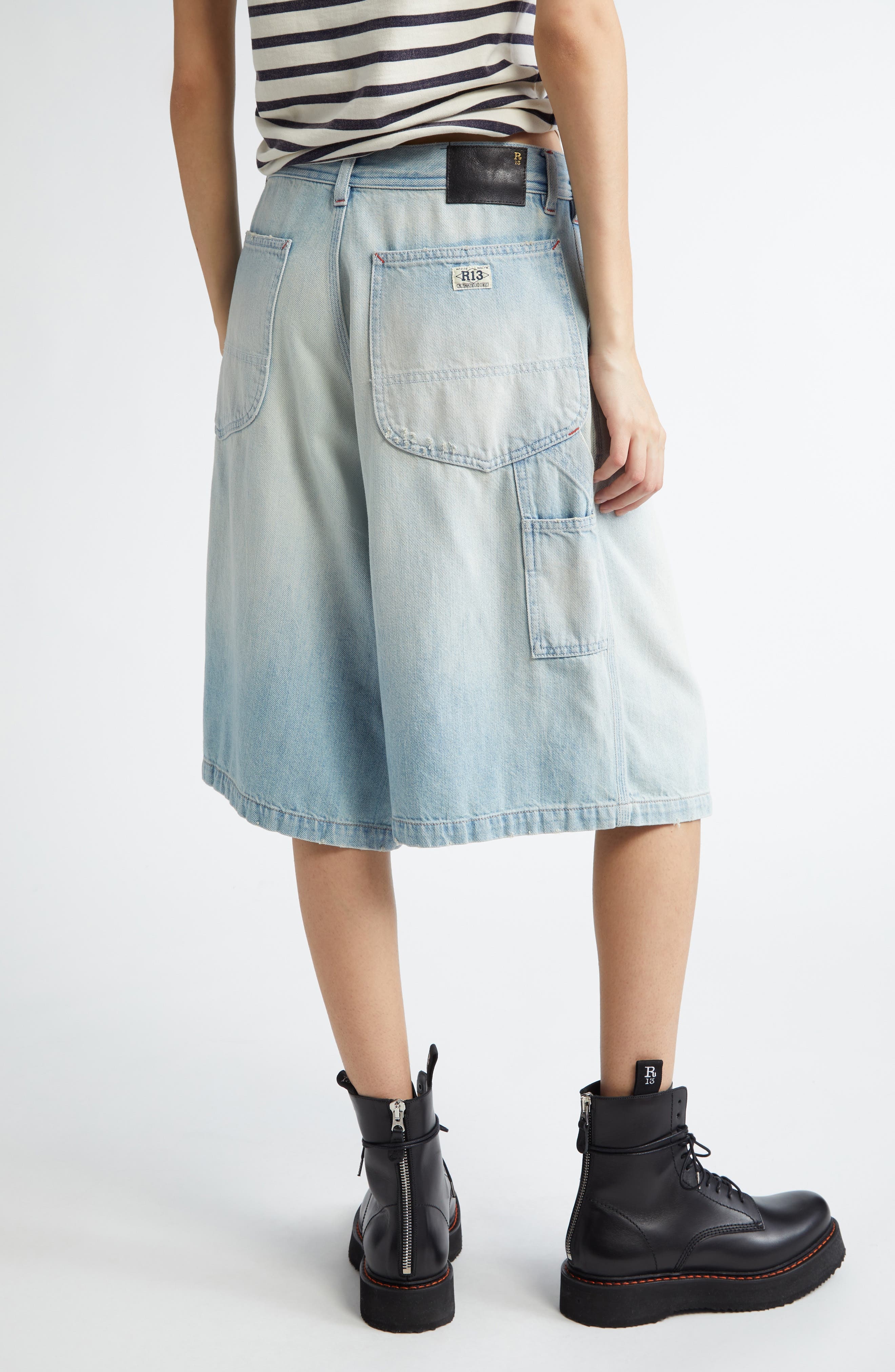 R13 Jesse Denim Carpenter Shorts in Toni Blue at Nordstrom - 3