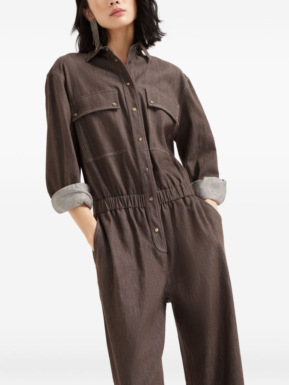 cotton denim jumpsuit - 5