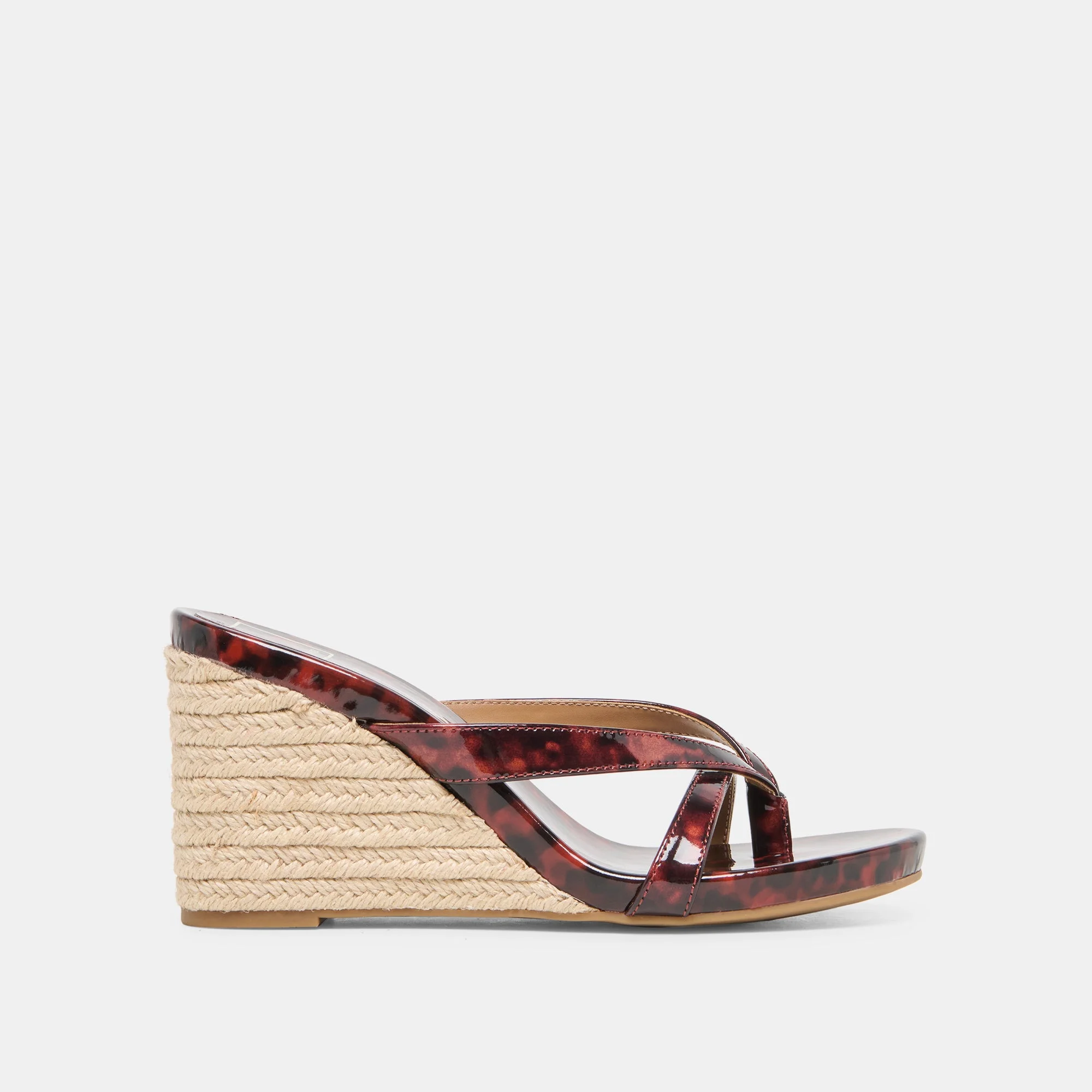 HELAN ESPADRILLE WEDGES TORTOISE PATENT LEATHER - 1